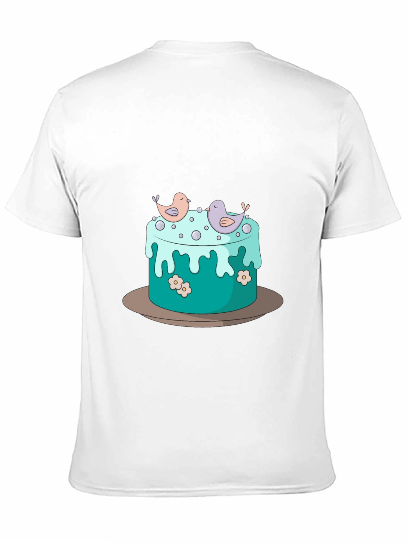 Cake and Birds Graphic T-Shirt - Unisex Style