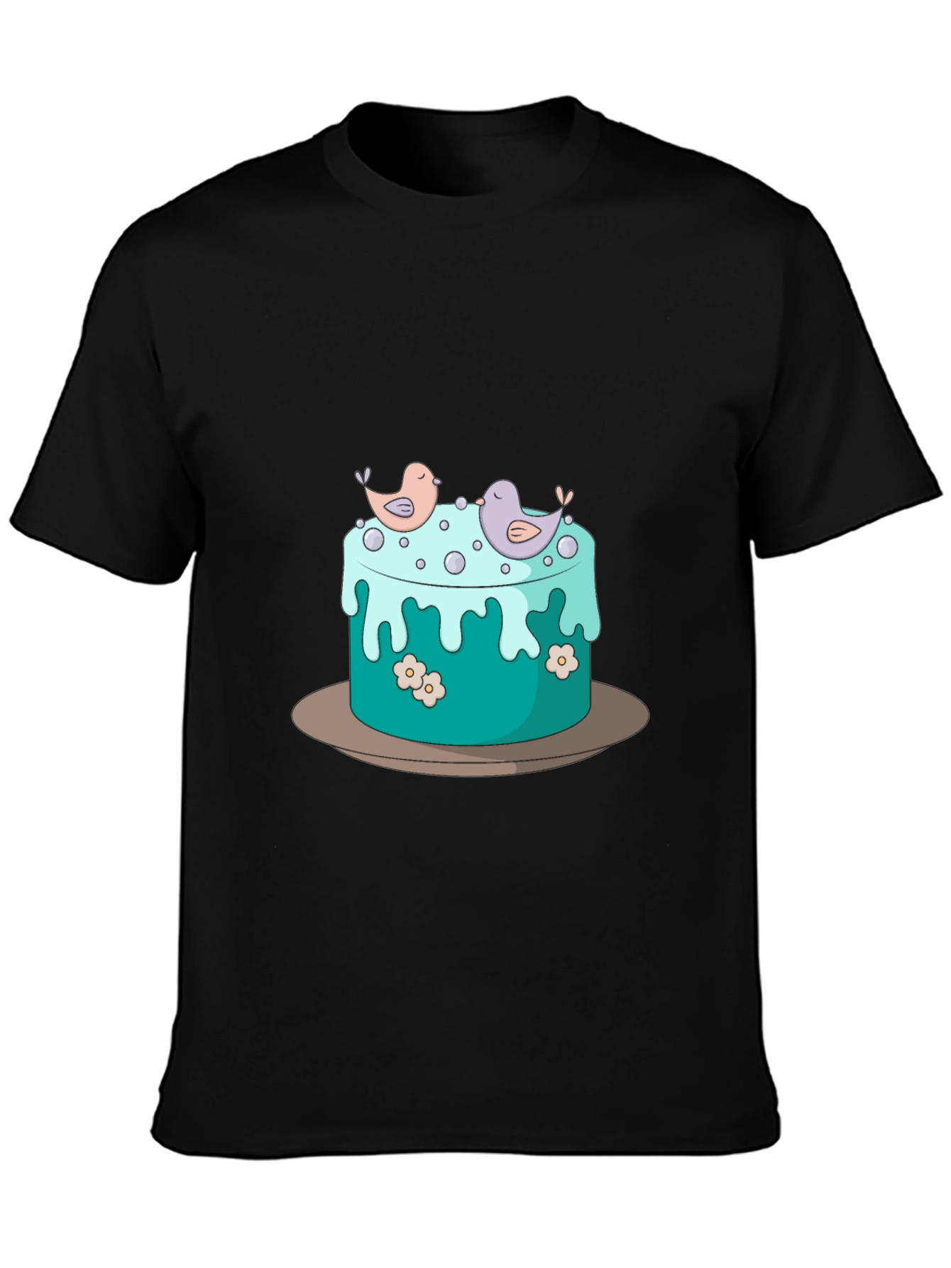 Cake and Birds Graphic T-Shirt - Unisex Style