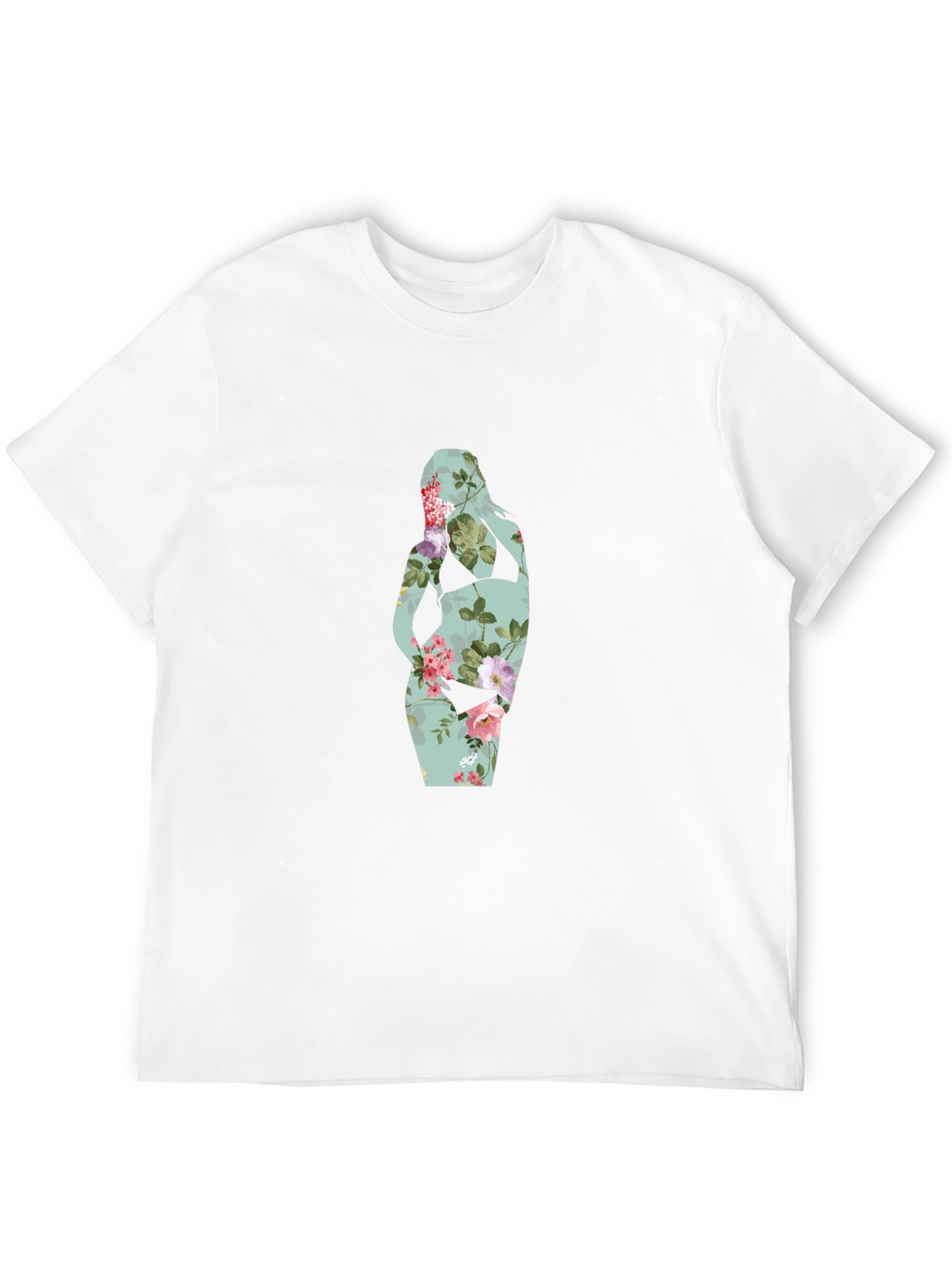Floral Silhouette Maternity T-Shirt