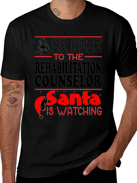 Rehabilitation Counselor Santa Watching T-Shirt