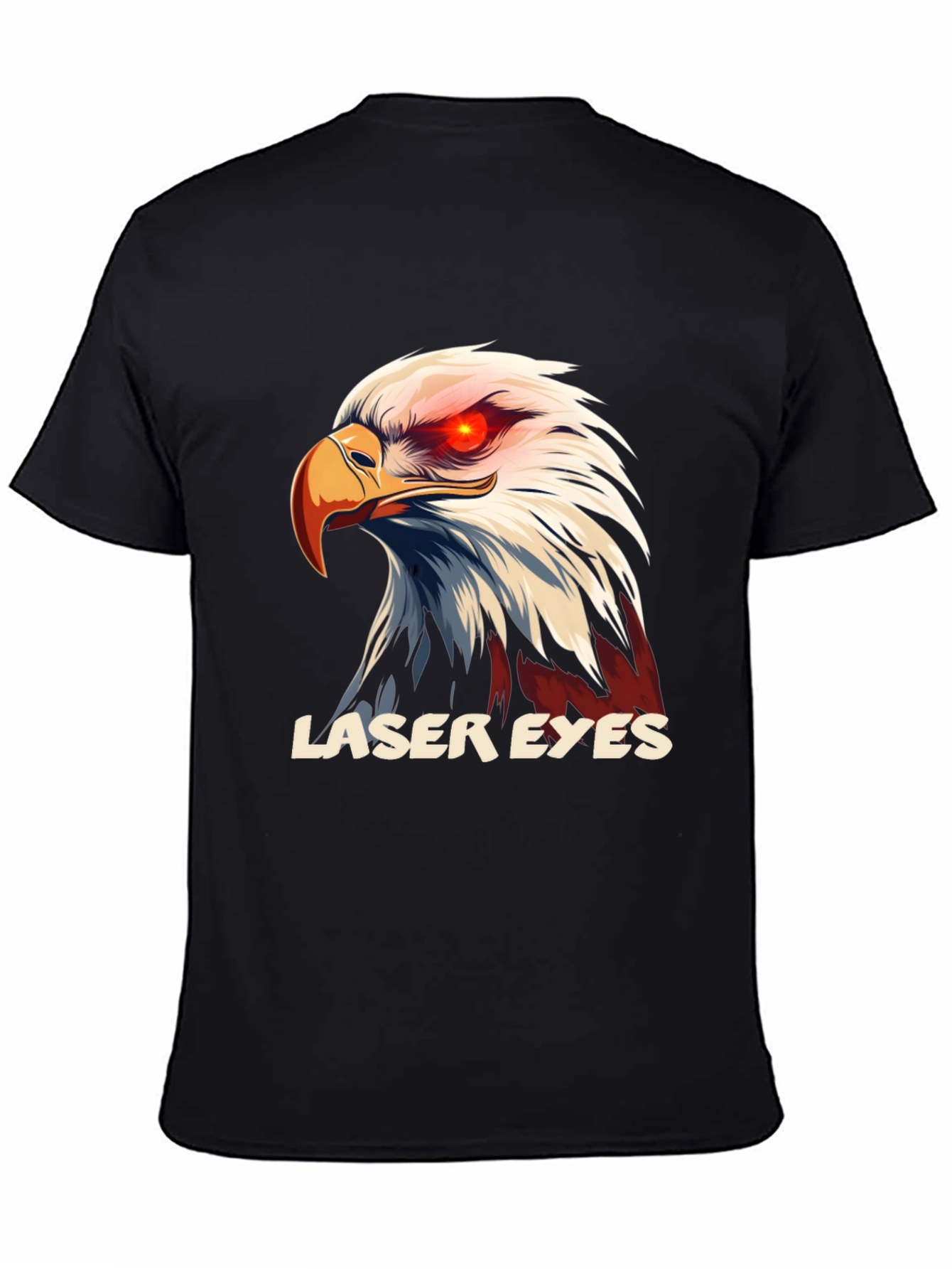 Laser Eyes Eagle Graphic T-Shirt - Bold Design