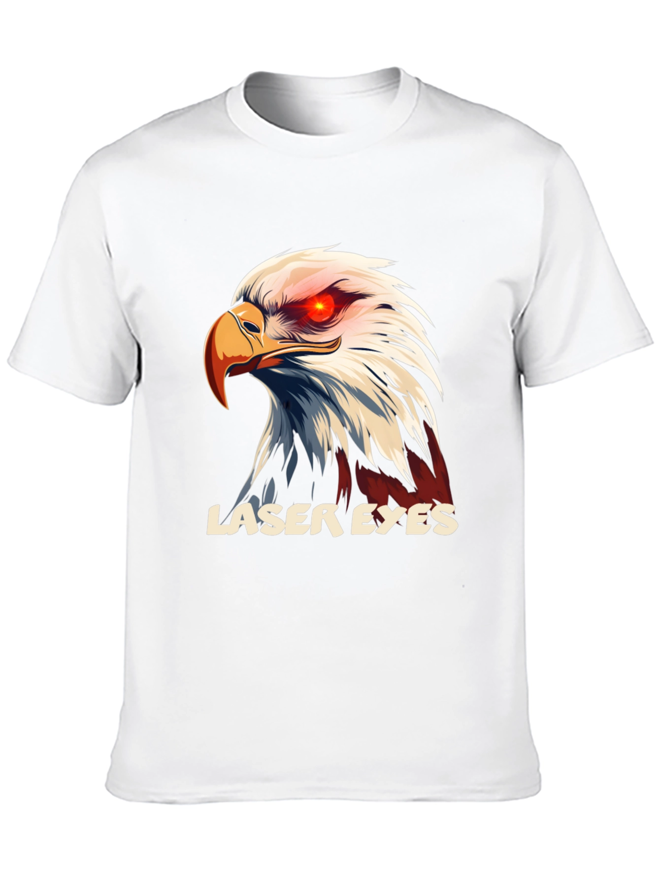 Laser Eyes Eagle Graphic T-Shirt - Bold Design