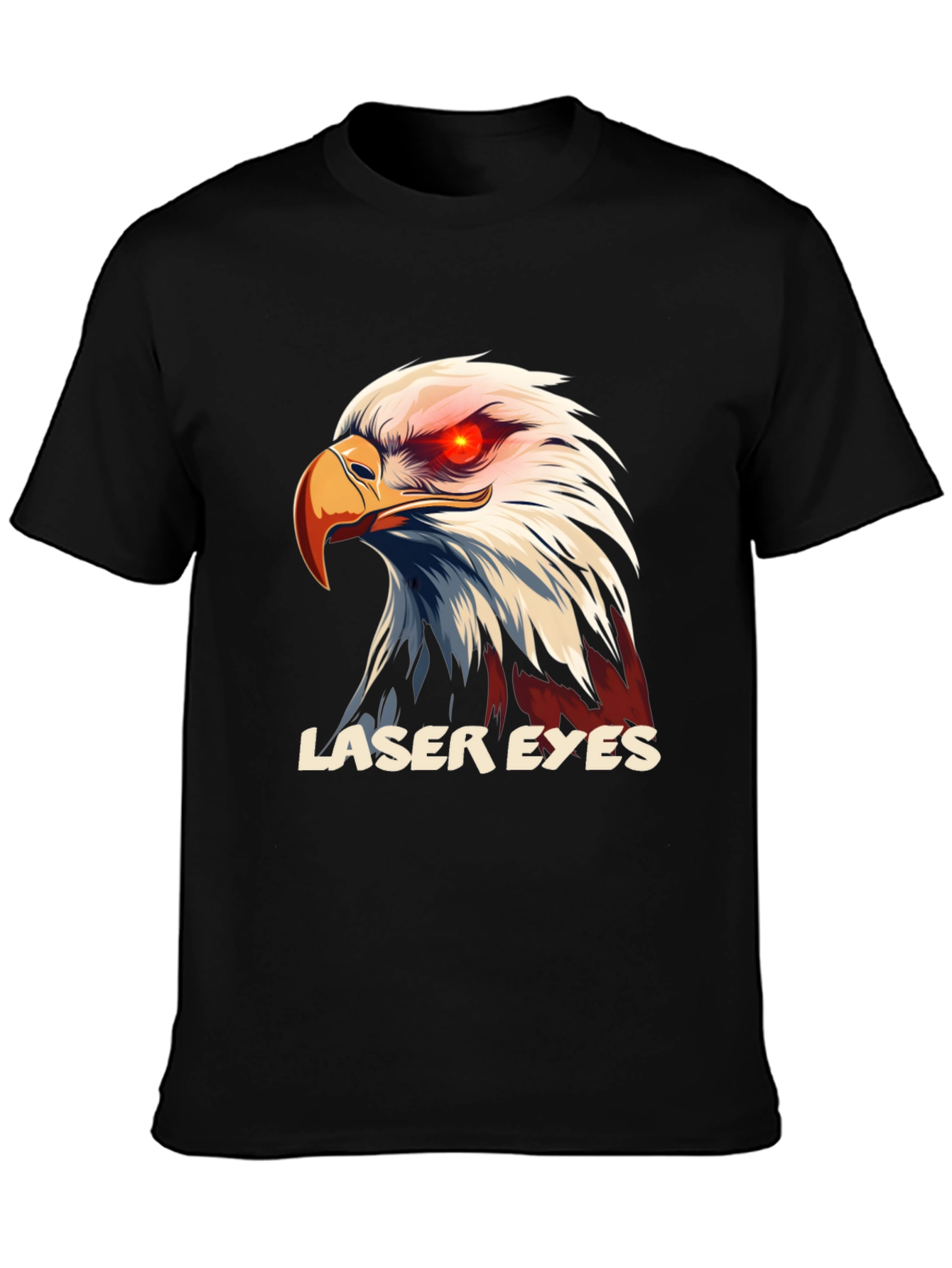 Laser Eyes Eagle Graphic T-Shirt - Bold Design