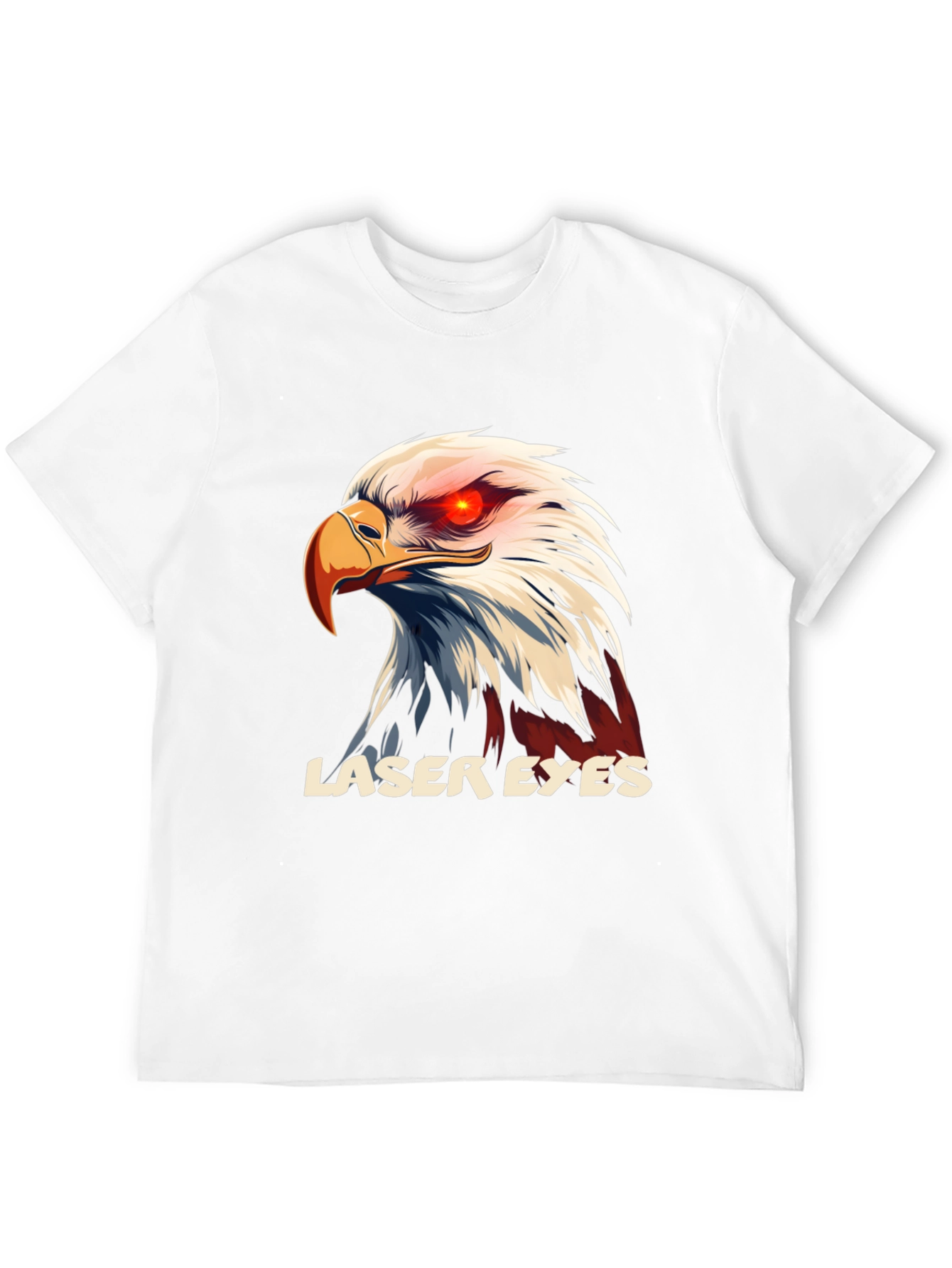 Laser Eyes Eagle Graphic T-Shirt - Bold Design