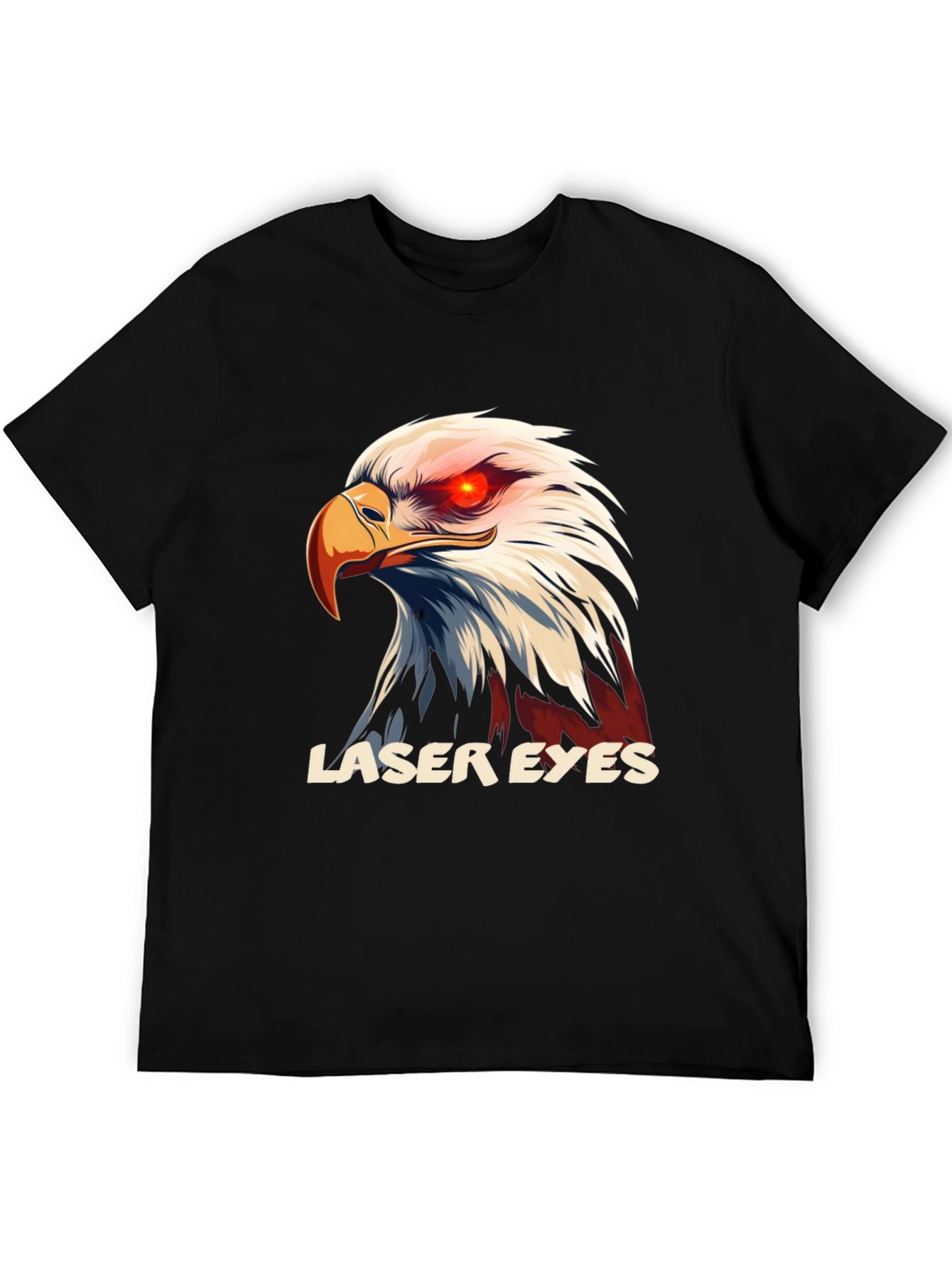 Laser Eyes Eagle Graphic T-Shirt - Bold Design