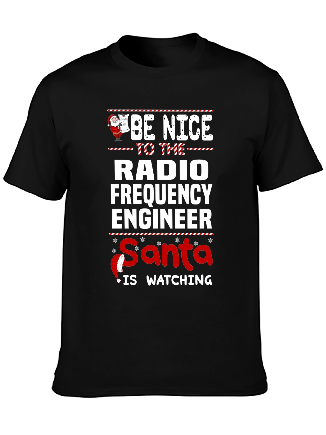 Funny Radio Frequency Engineer Santa Watching T-Shirt