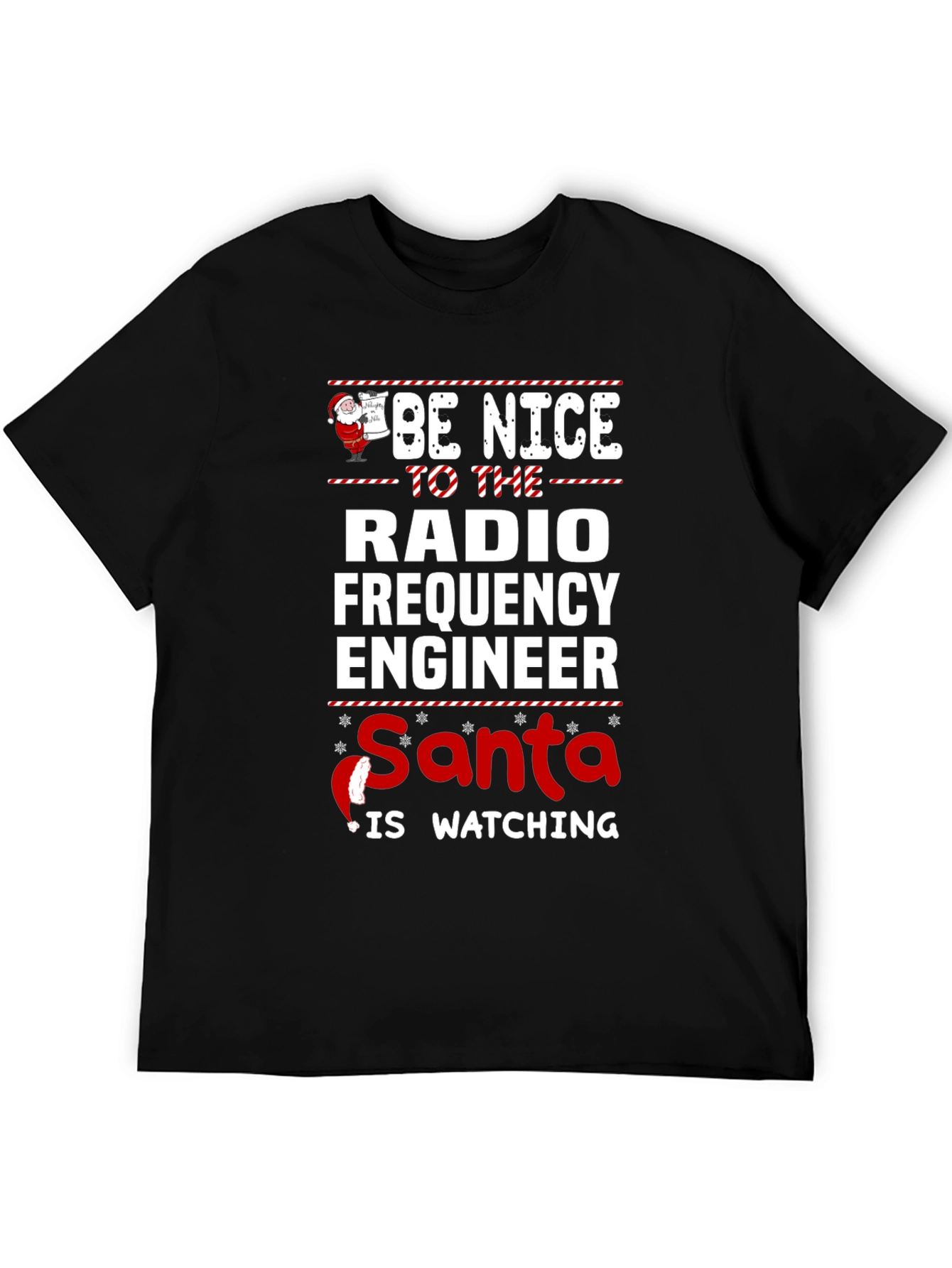 Funny Radio Frequency Engineer Santa Watching T-Shirt