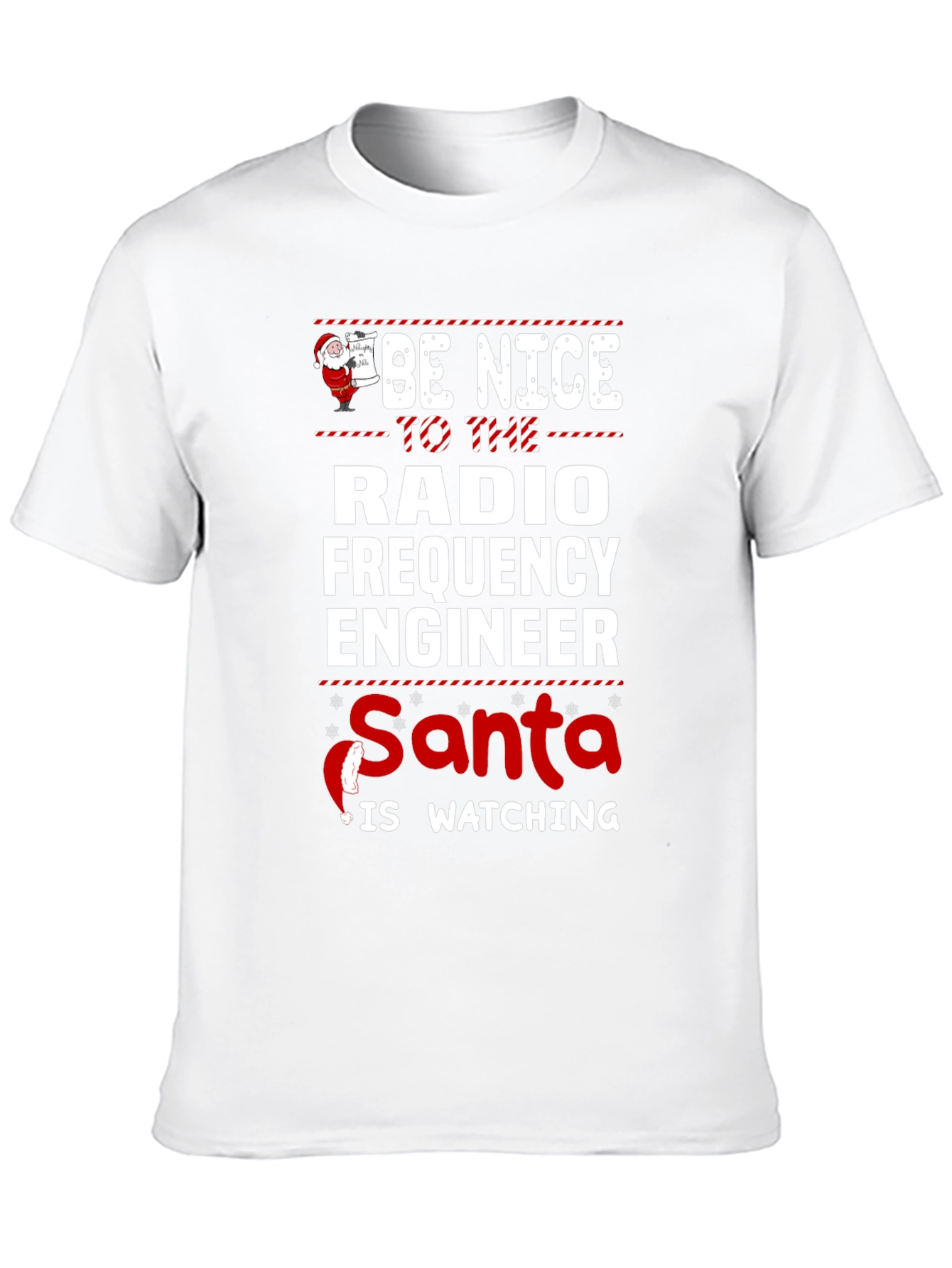 Funny Radio Frequency Engineer Santa Watching T-Shirt