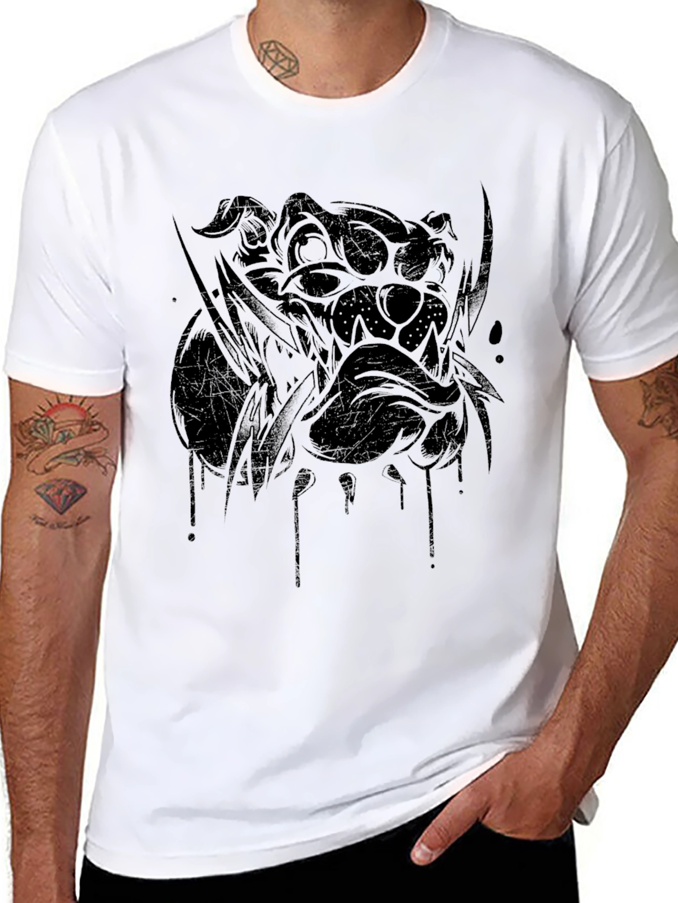 Graphic Bulldog Tee - Mens Black T-Shirt