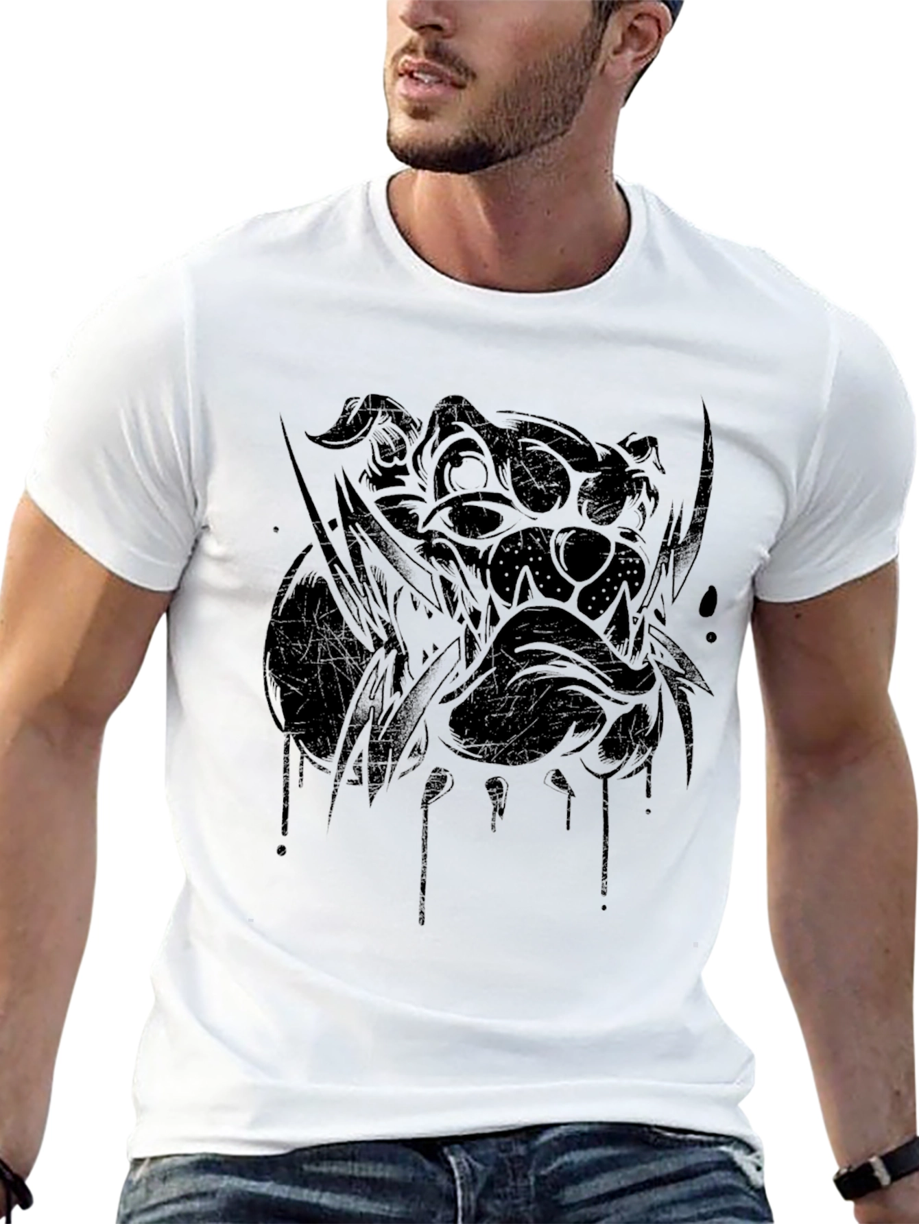 Graphic Bulldog Tee - Mens Black T-Shirt