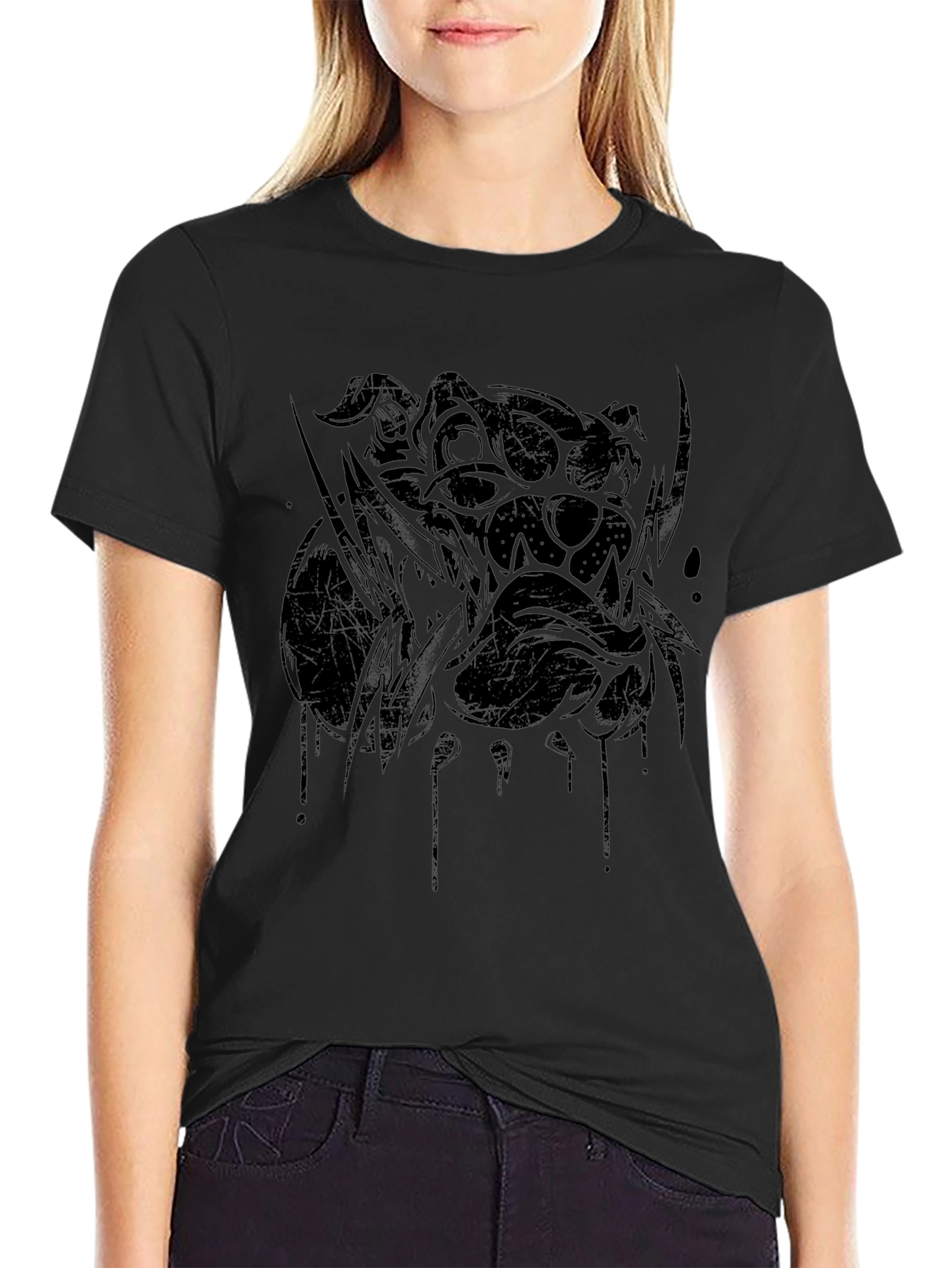 Graphic Bulldog Tee - Mens Black T-Shirt