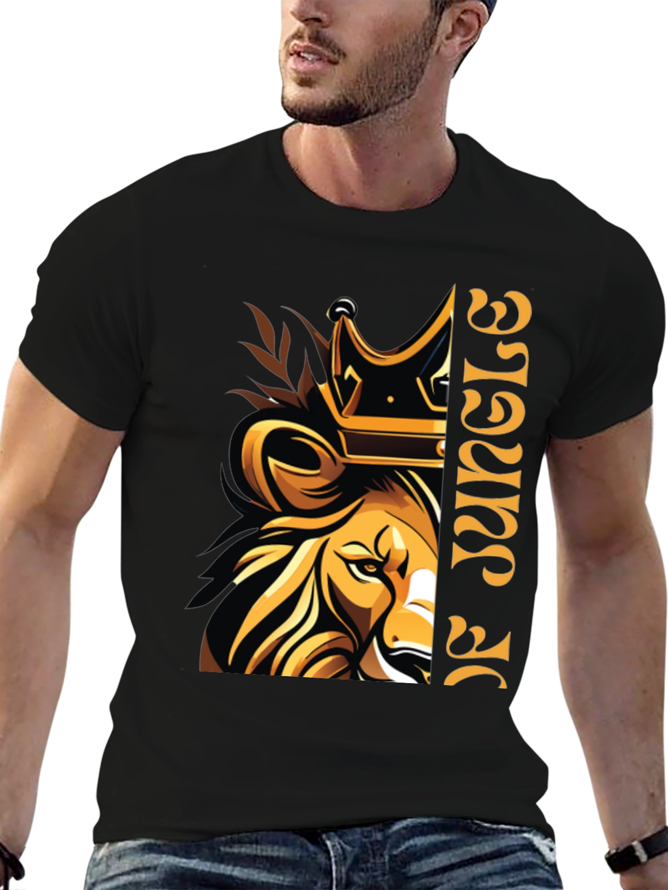 King of Jungle Lion Graphic T-Shirt