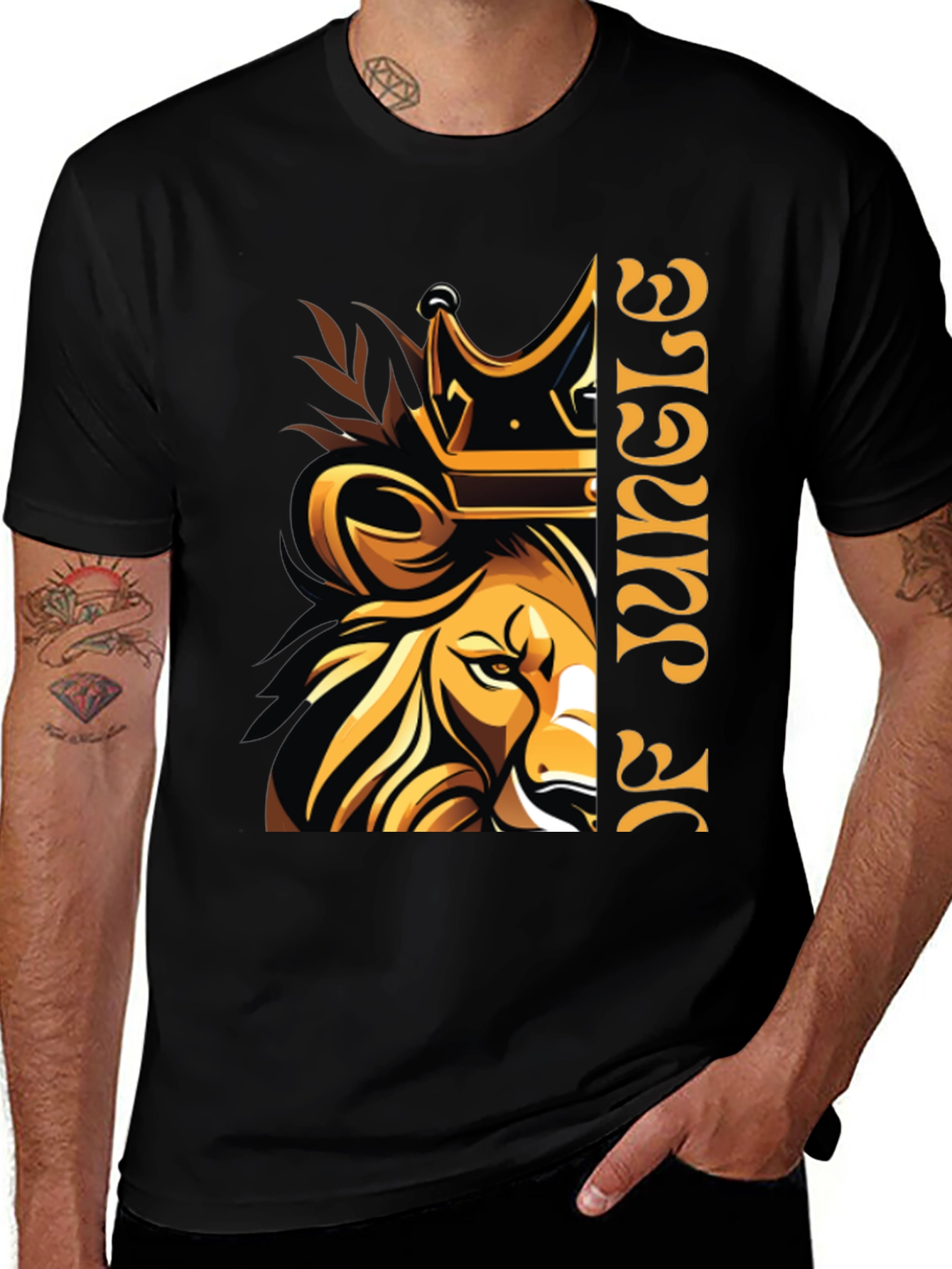 King of Jungle Lion Graphic T-Shirt