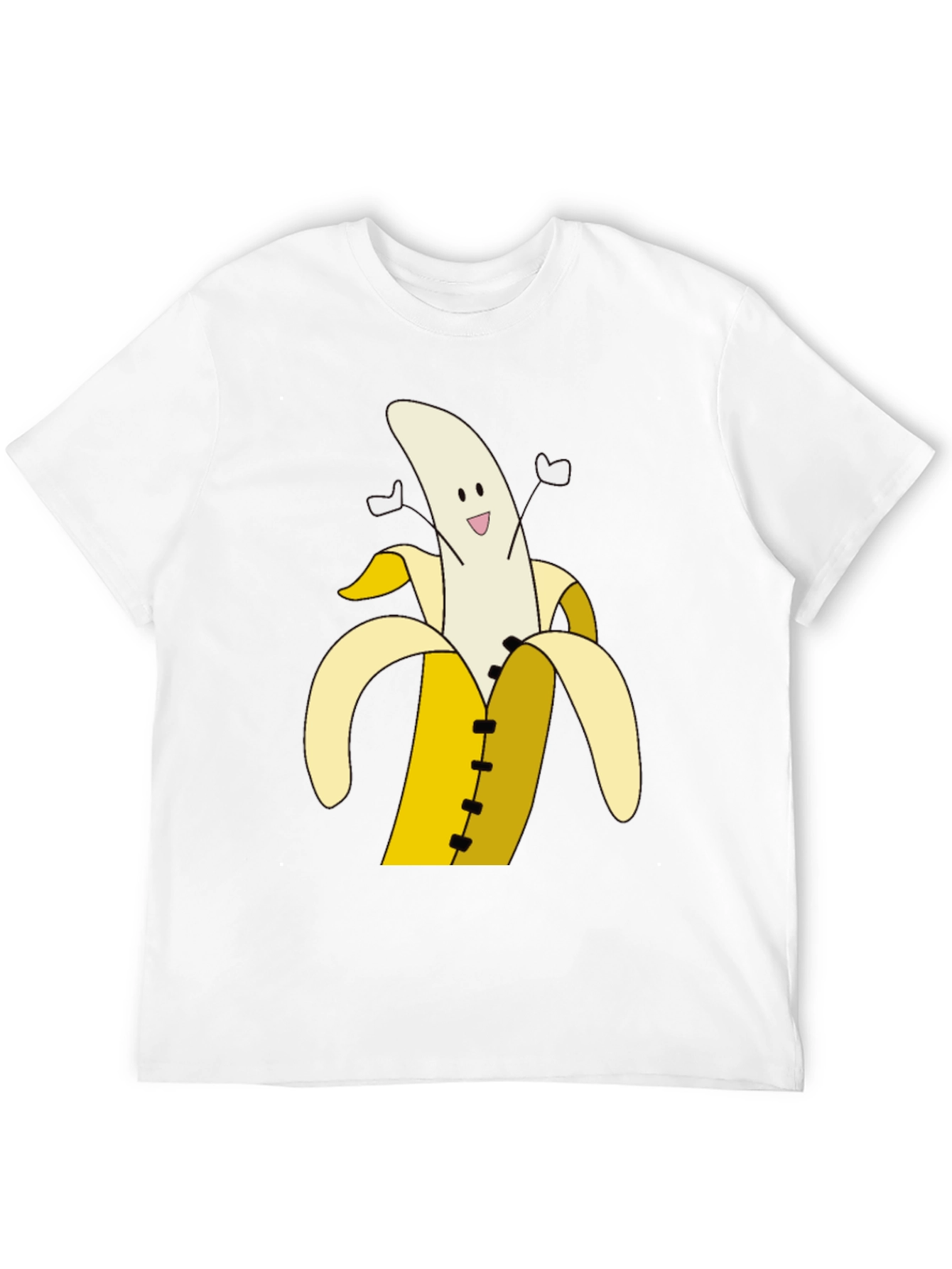 Banana Cartoon T-Shirt - Black Cotton Tee
