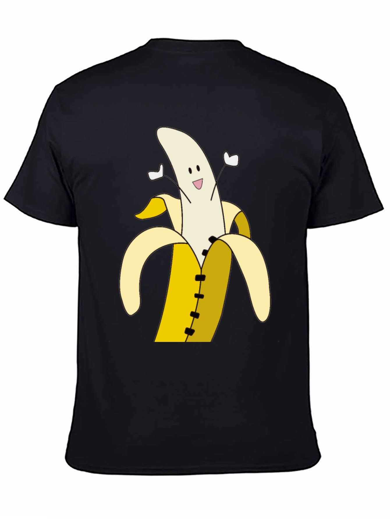 Banana Cartoon T-Shirt - Black Cotton Tee