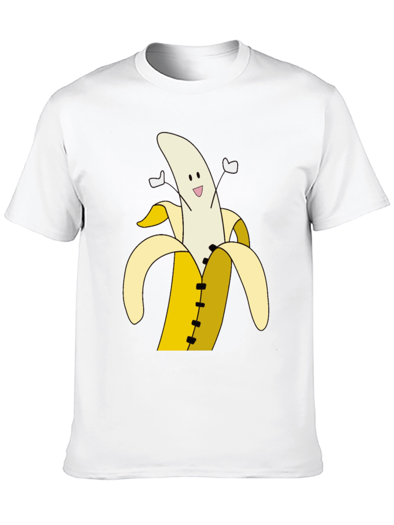 Banana Cartoon T-Shirt - Black Cotton Tee