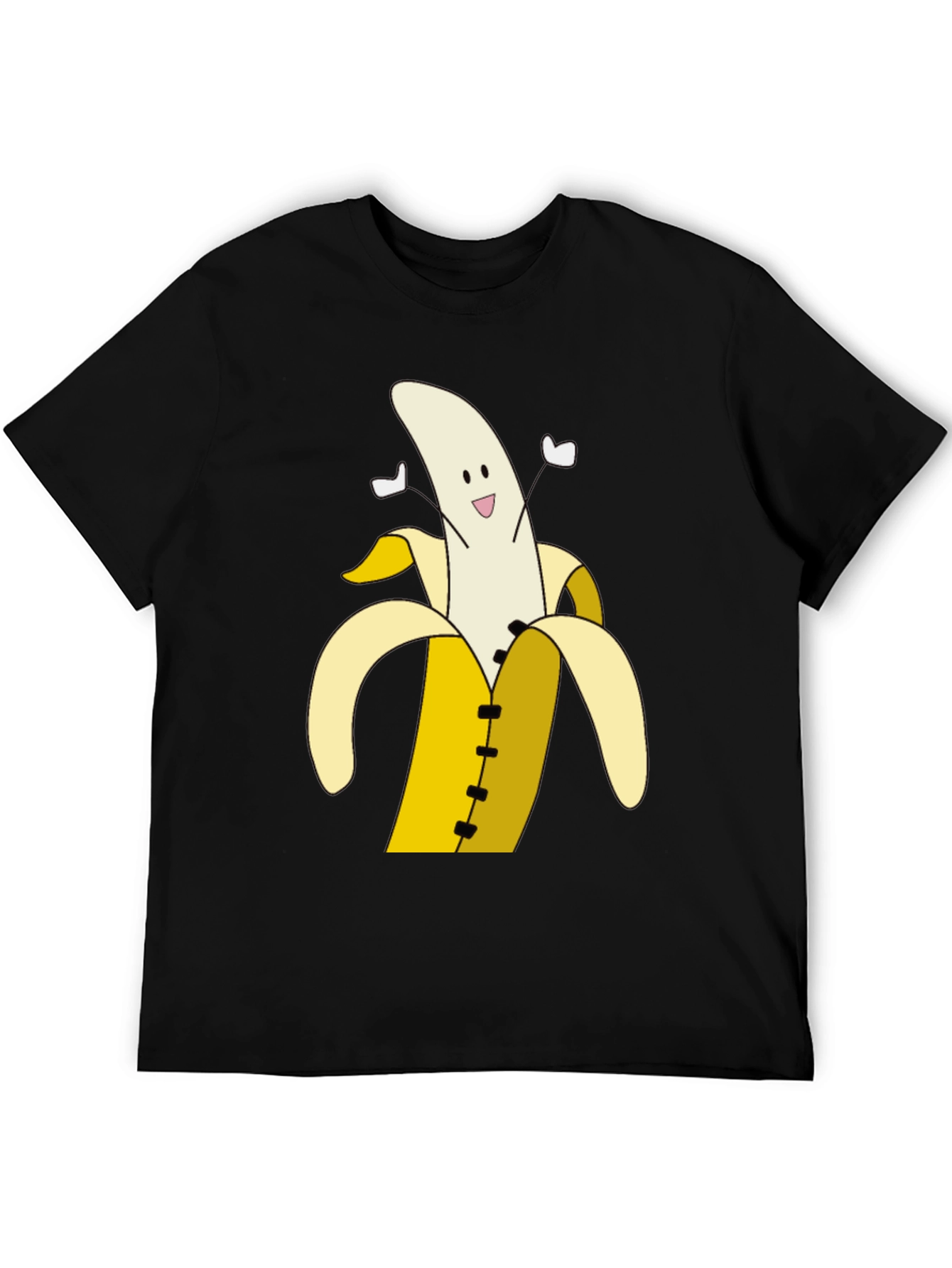 Banana Cartoon T-Shirt - Black Cotton Tee