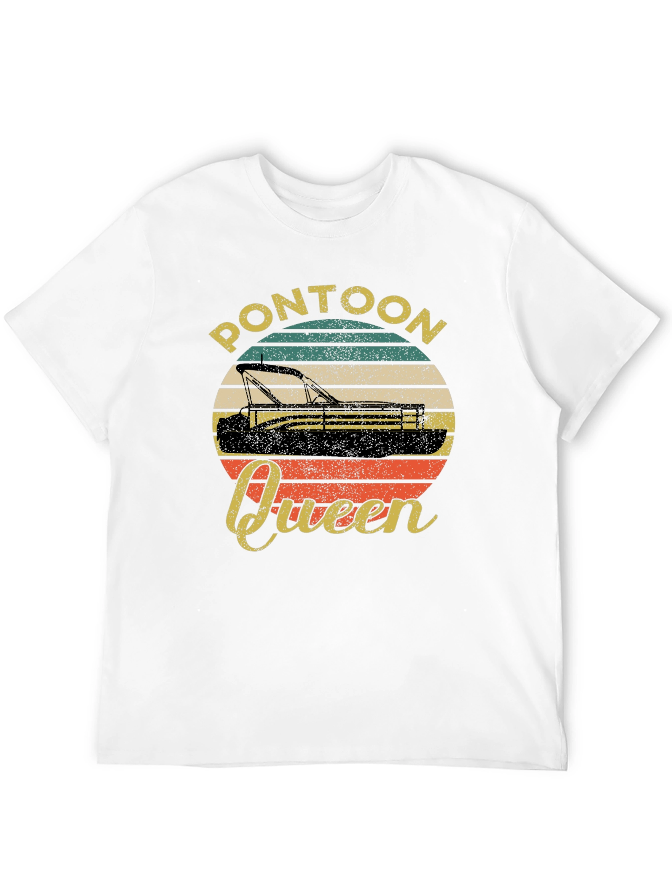 Pontoon Queen Graphic T-Shirt - Retro Design