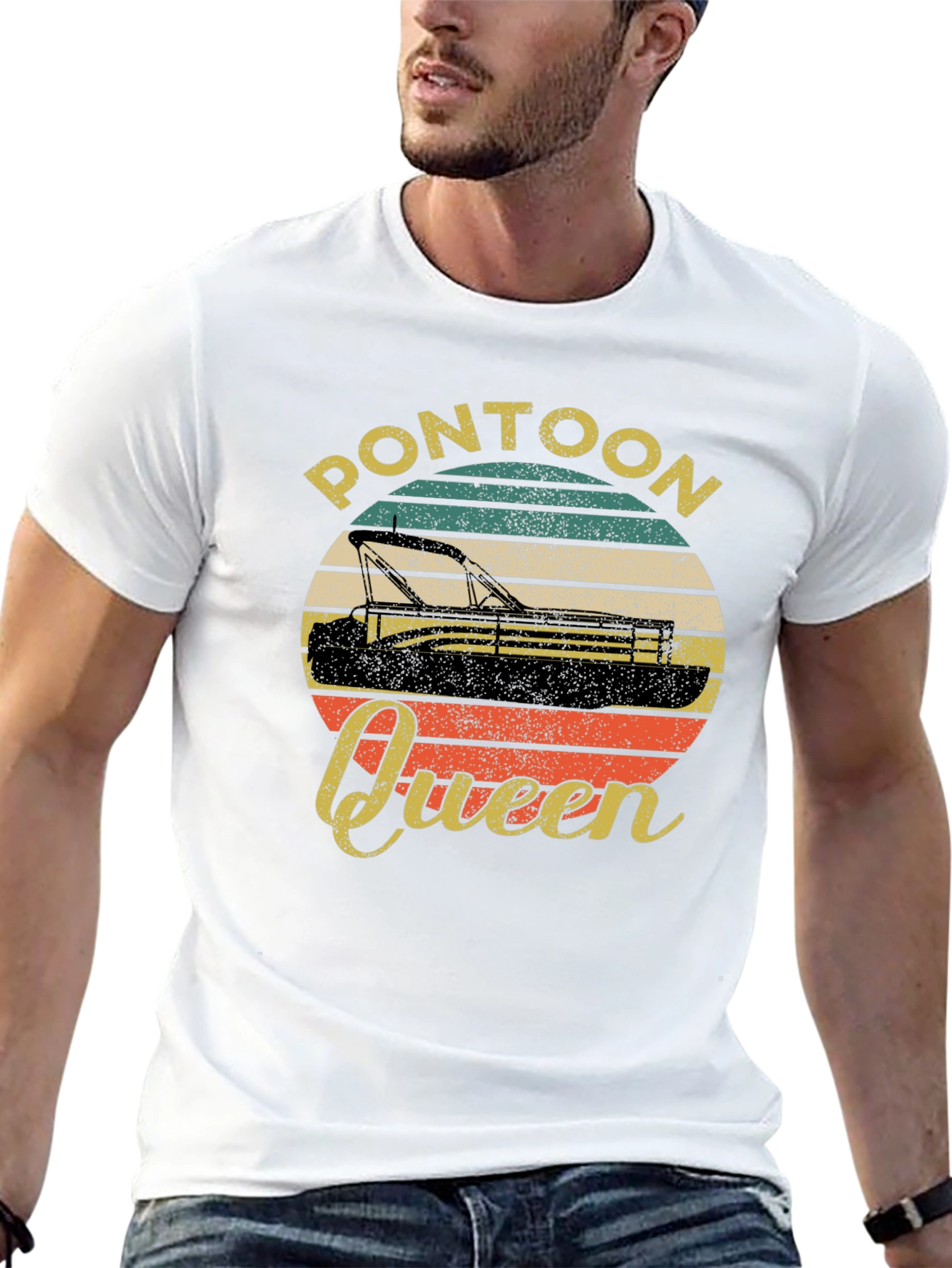 Pontoon Queen Graphic T-Shirt - Retro Design