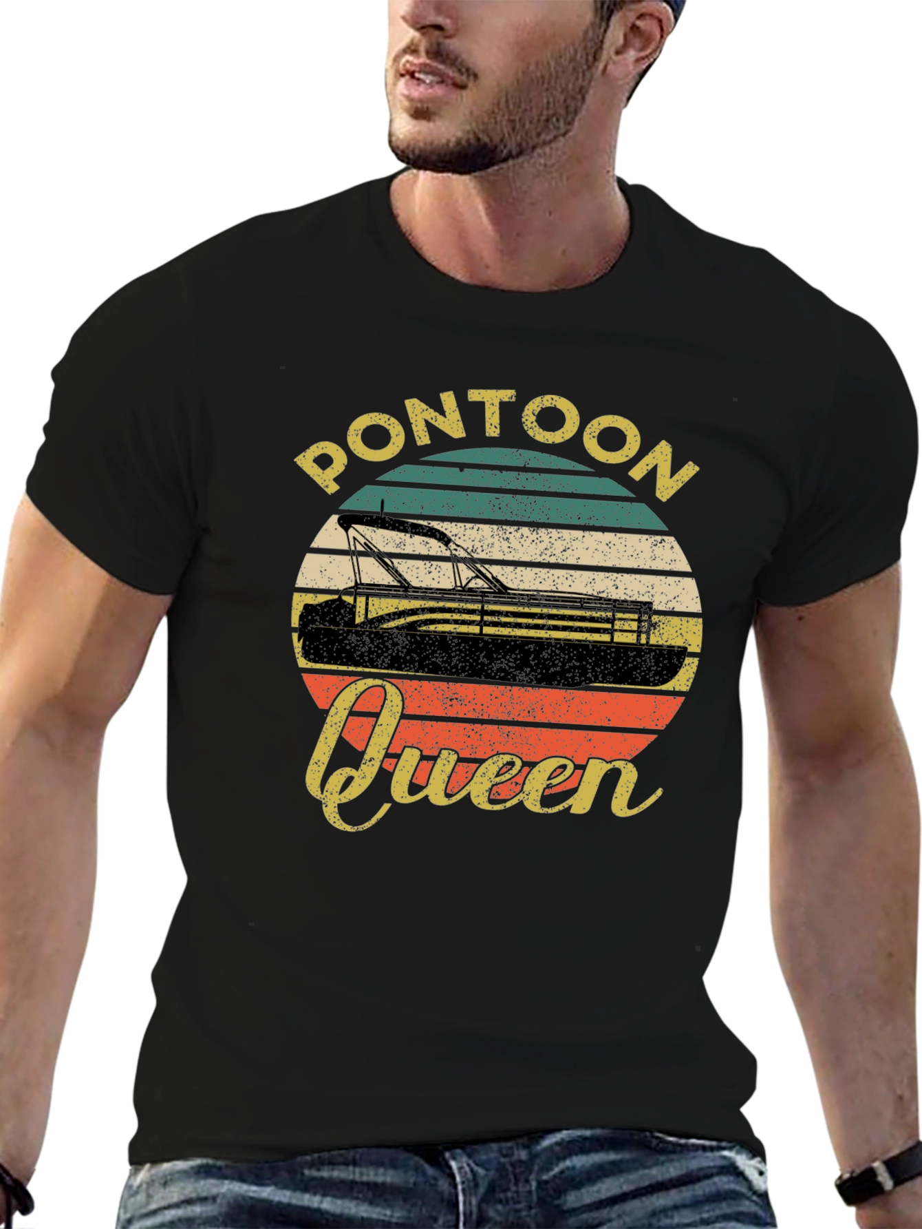 Pontoon Queen Graphic T-Shirt - Retro Design