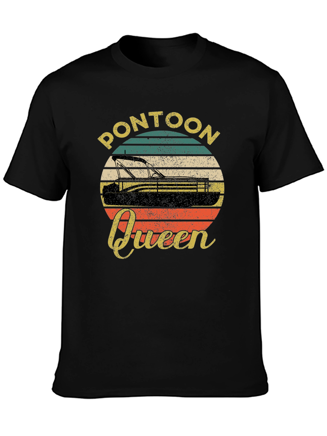 Pontoon Queen Graphic T-Shirt - Retro Design