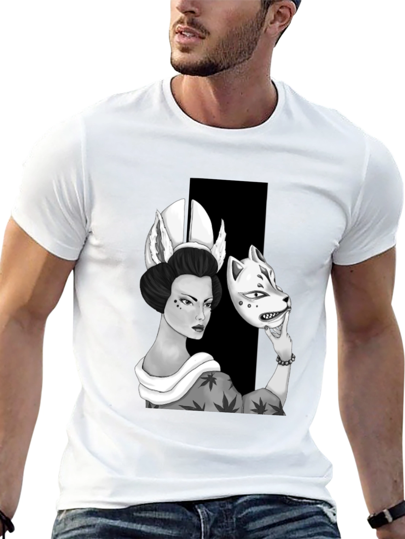 Geisha Mask T-Shirt: Unique Graphic Tee