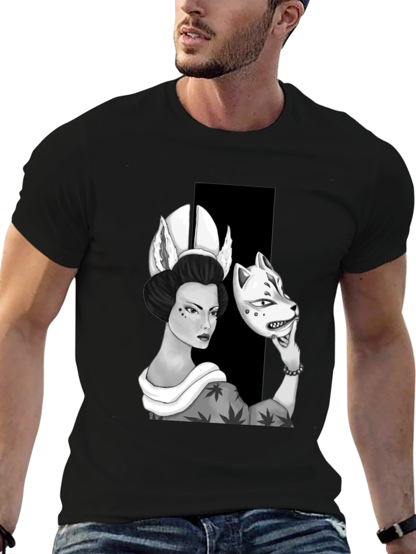 Geisha Mask T-Shirt: Unique Graphic Tee