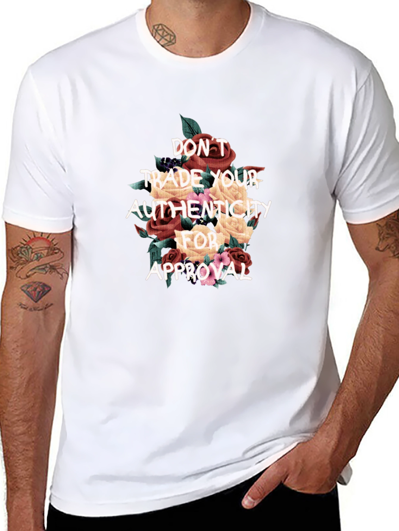 Floral Authenticity T-Shirt - Black