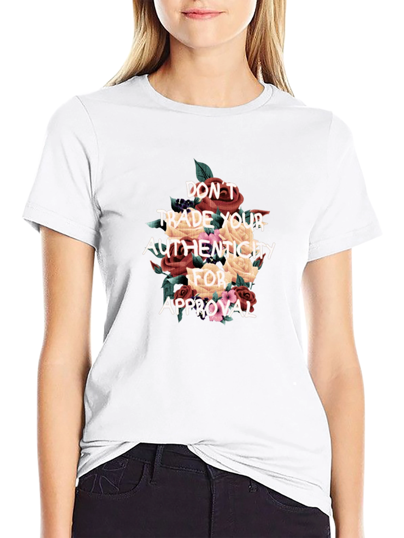 Floral Authenticity T-Shirt - Black