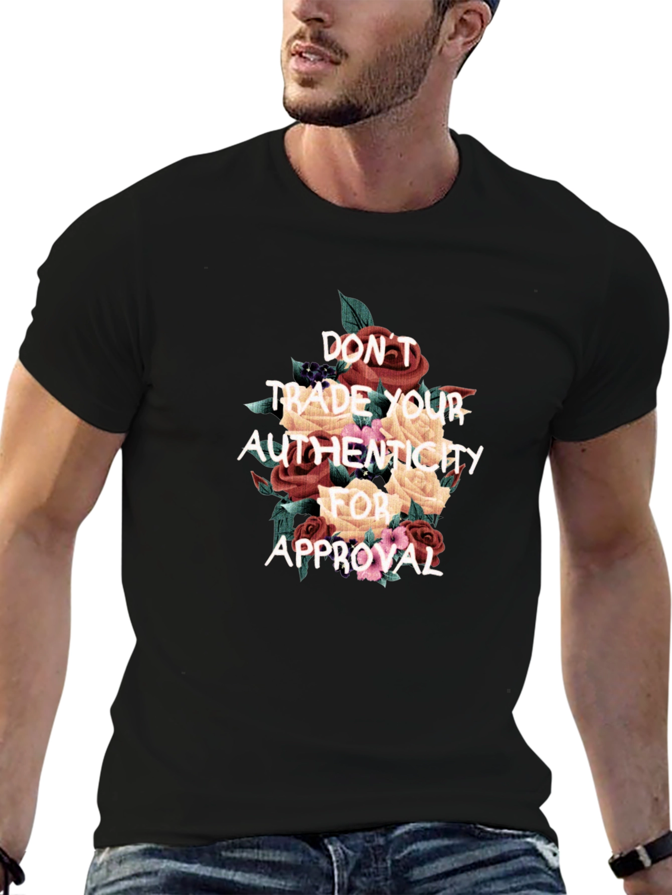 Floral Authenticity T-Shirt - Black