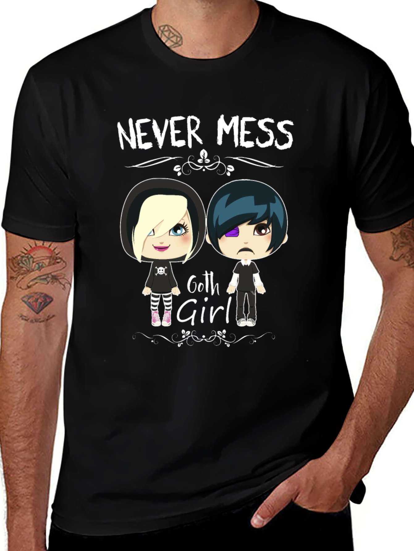 Never Mess with Goth Girl Black T-Shirt