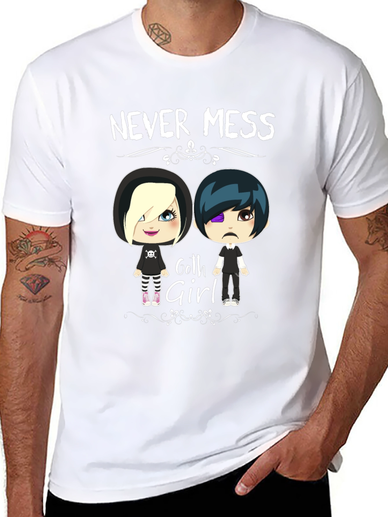 Never Mess with Goth Girl Black T-Shirt