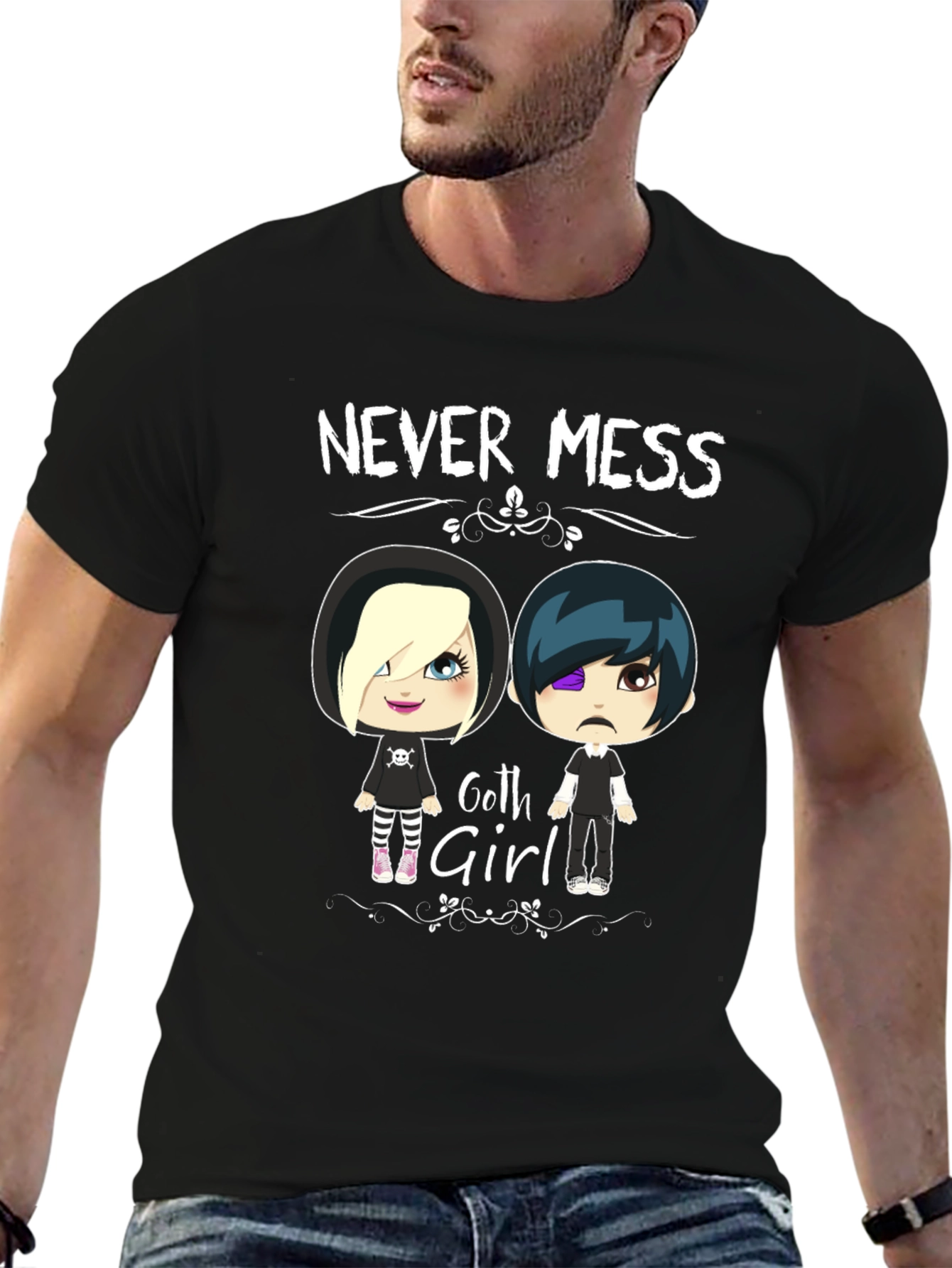 Never Mess with Goth Girl Black T-Shirt
