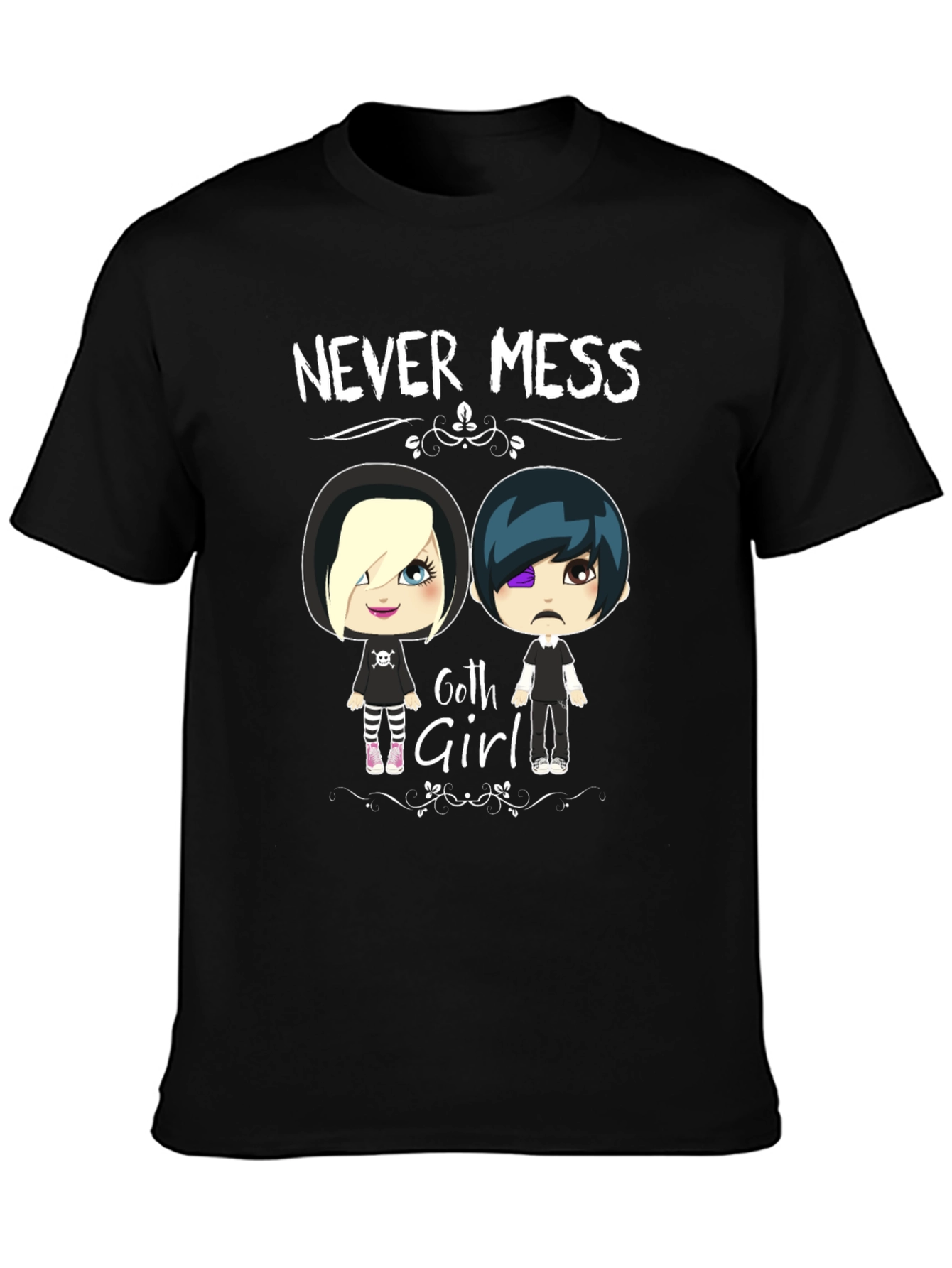 Never Mess with Goth Girl Black T-Shirt