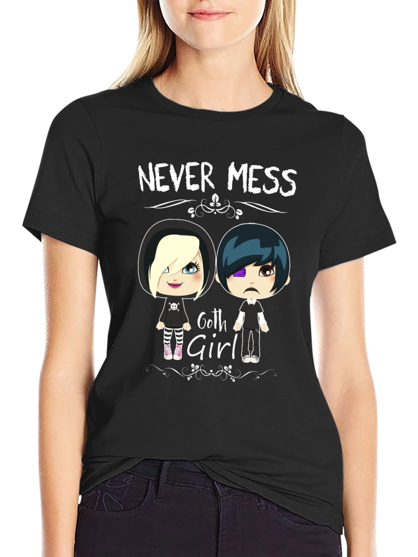Never Mess with Goth Girl Black T-Shirt