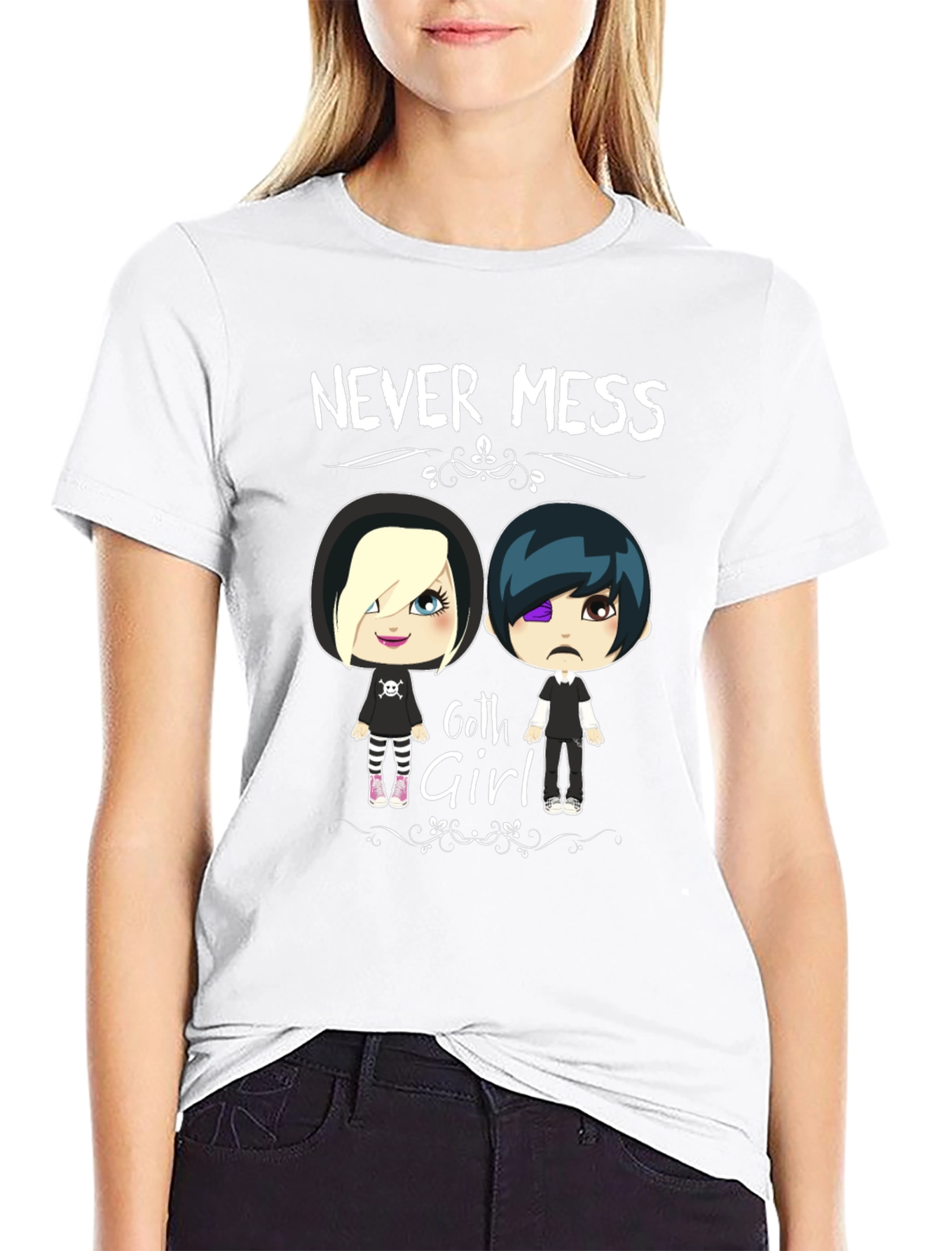 Never Mess with Goth Girl Black T-Shirt