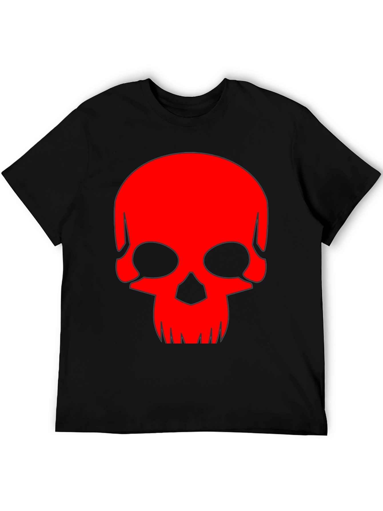 Skull Graphic Tee - Bold Red Design