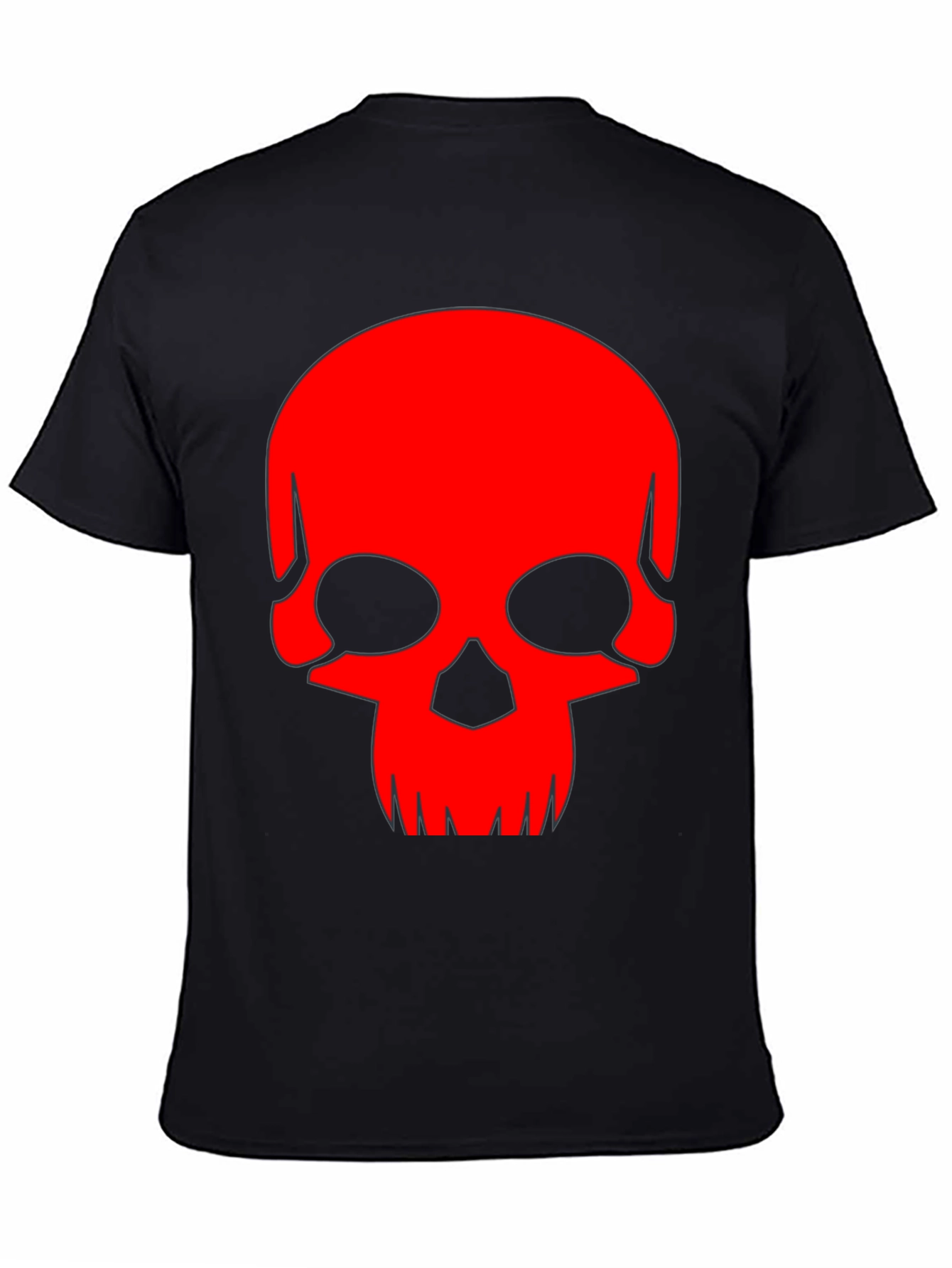 Skull Graphic Tee - Bold Red Design