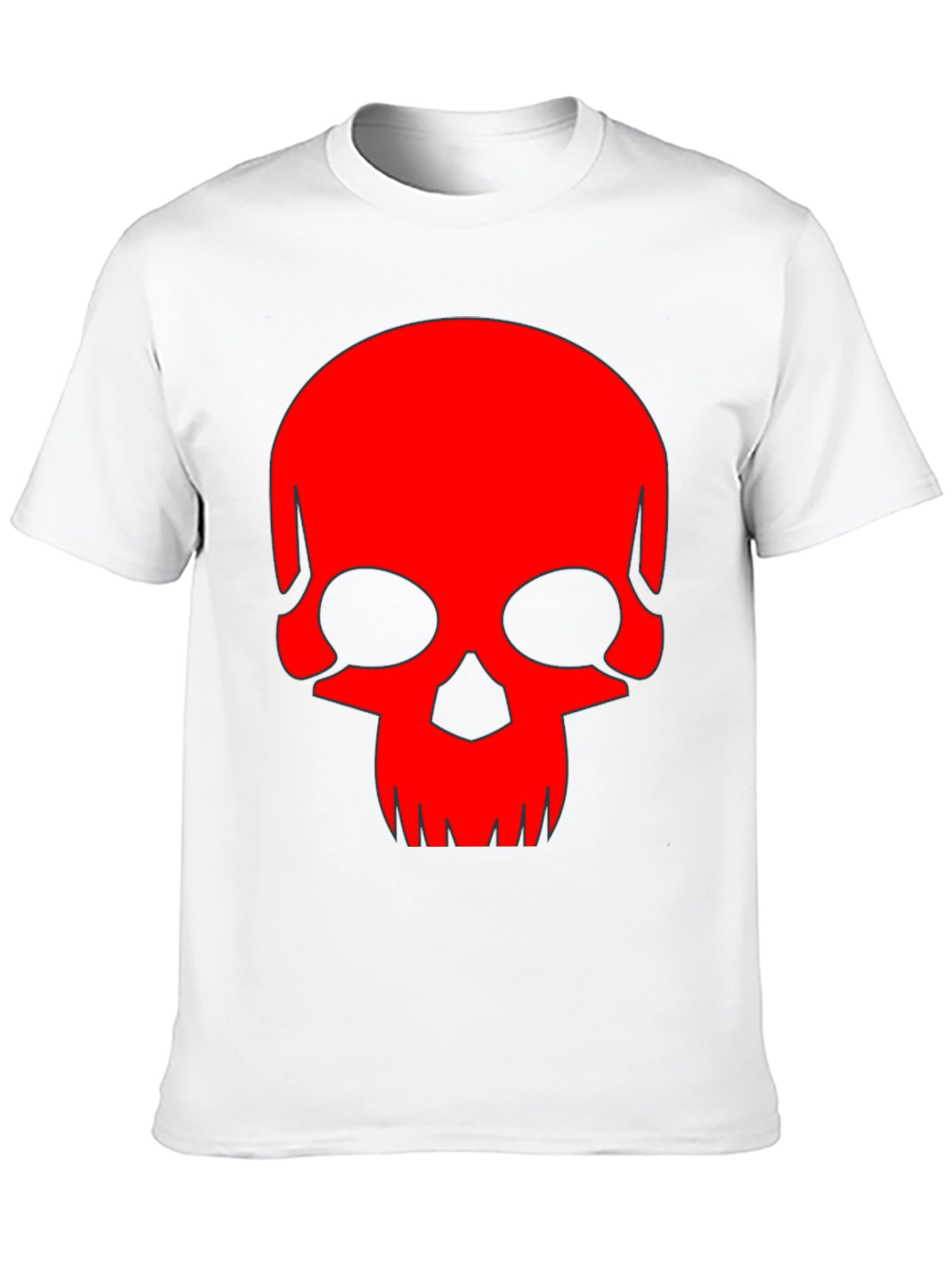 Skull Graphic Tee - Bold Red Design