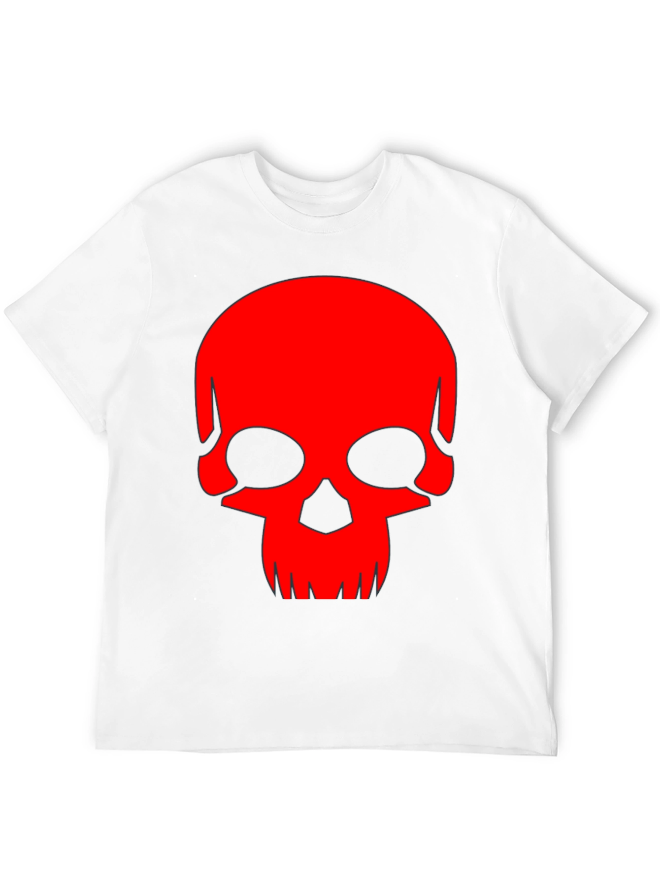 Skull Graphic Tee - Bold Red Design