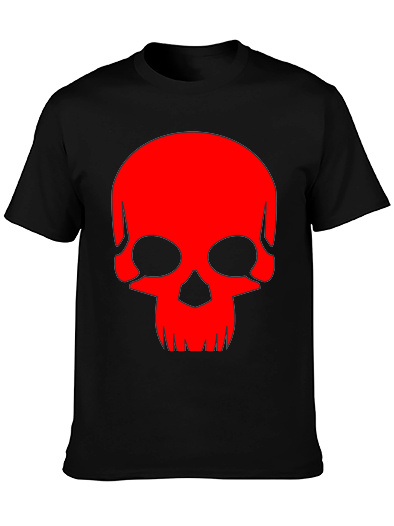 Skull Graphic Tee - Bold Red Design