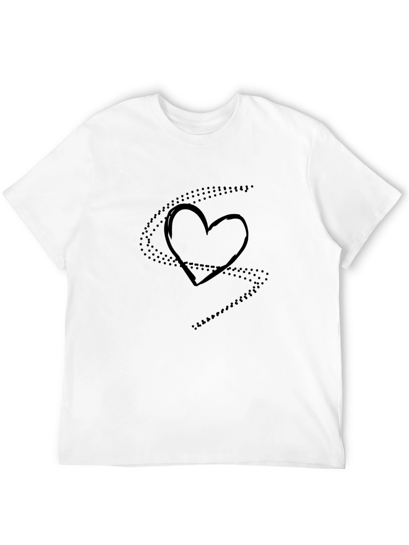 Heart Trail Black T-Shirt - Express Your Love!