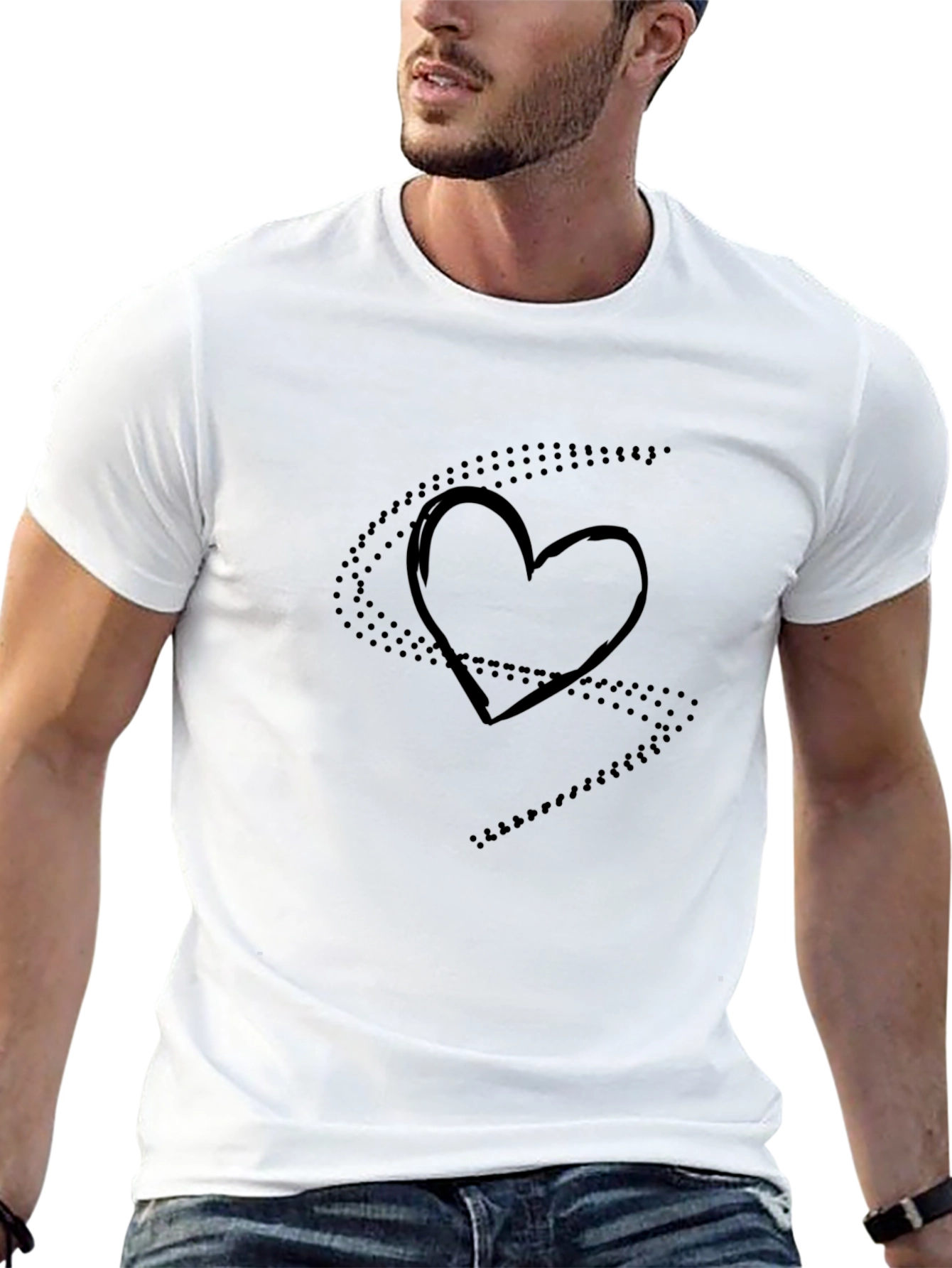 Heart Trail Black T-Shirt - Express Your Love!