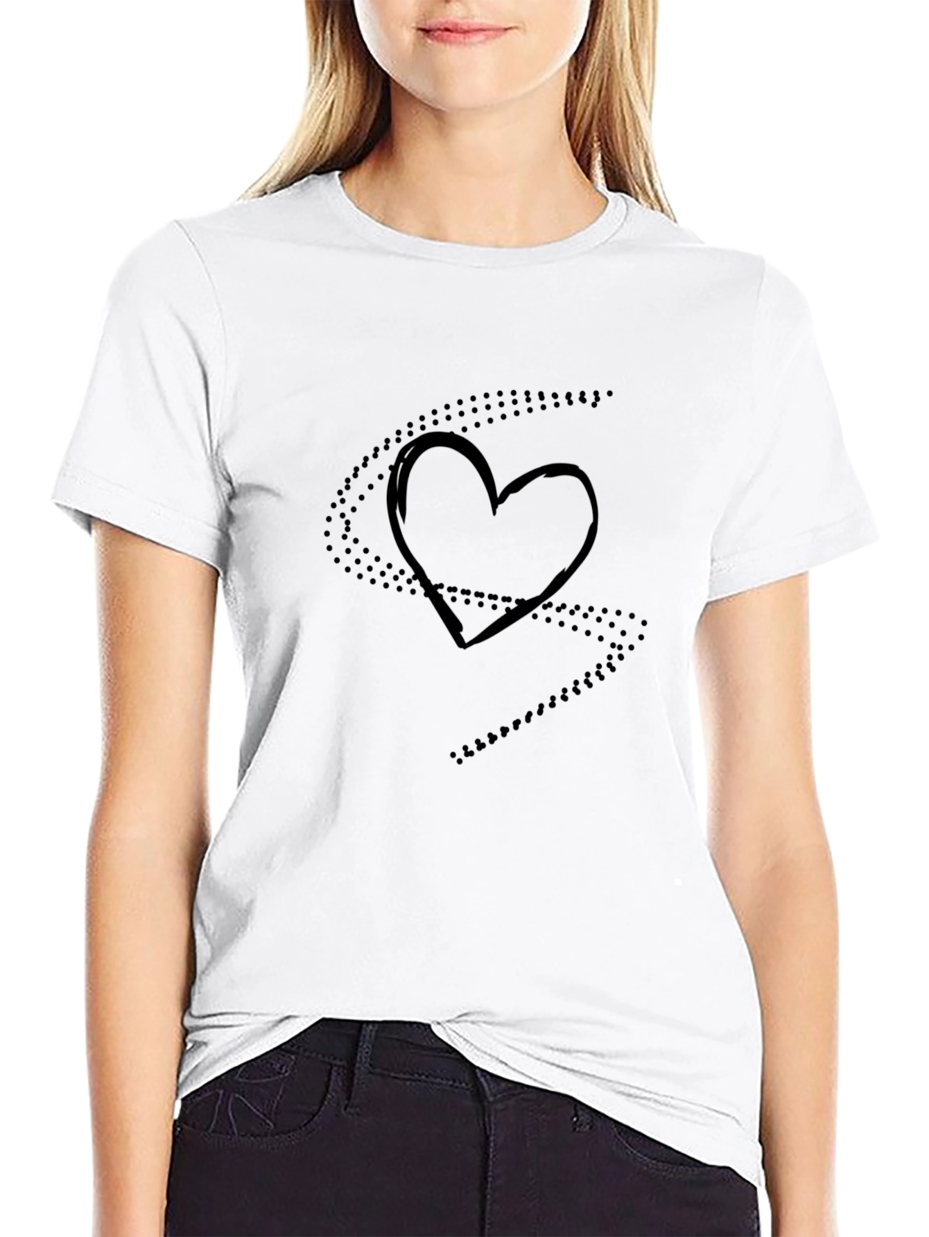 Heart Trail Black T-Shirt - Express Your Love!