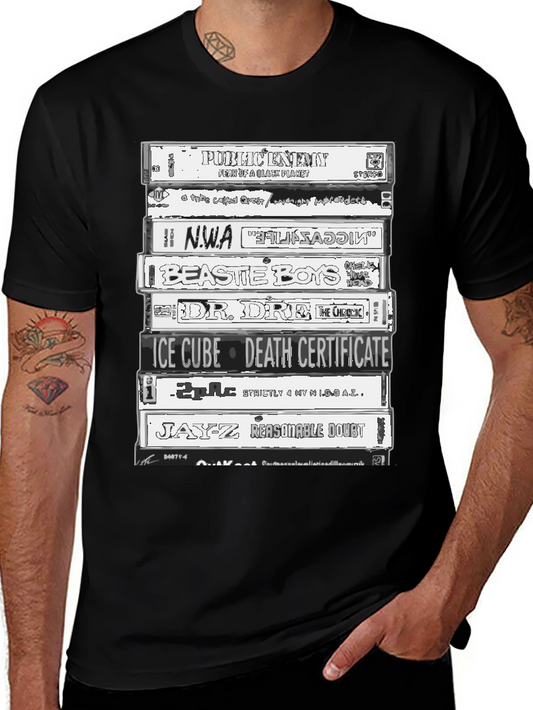 Vintage Hip Hop Cassette Tapes Graphic Tee