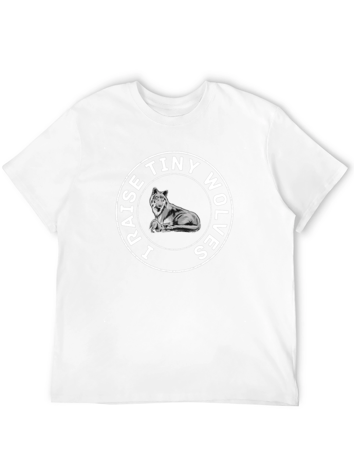 I Raise Tiny Wolves Graphic T-Shirt - Black