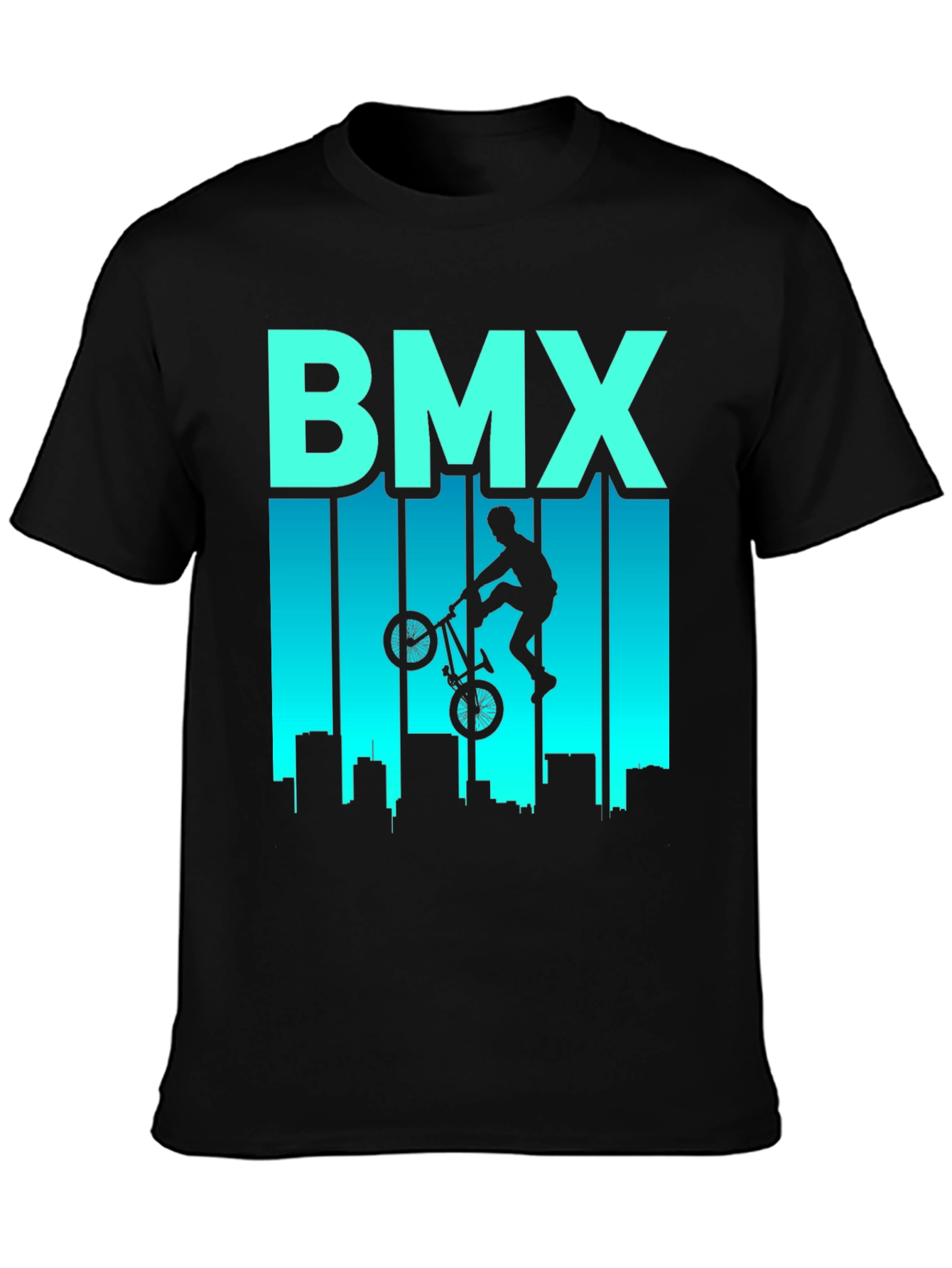 BMX Rider Graphic T-Shirt - Cityscape Design