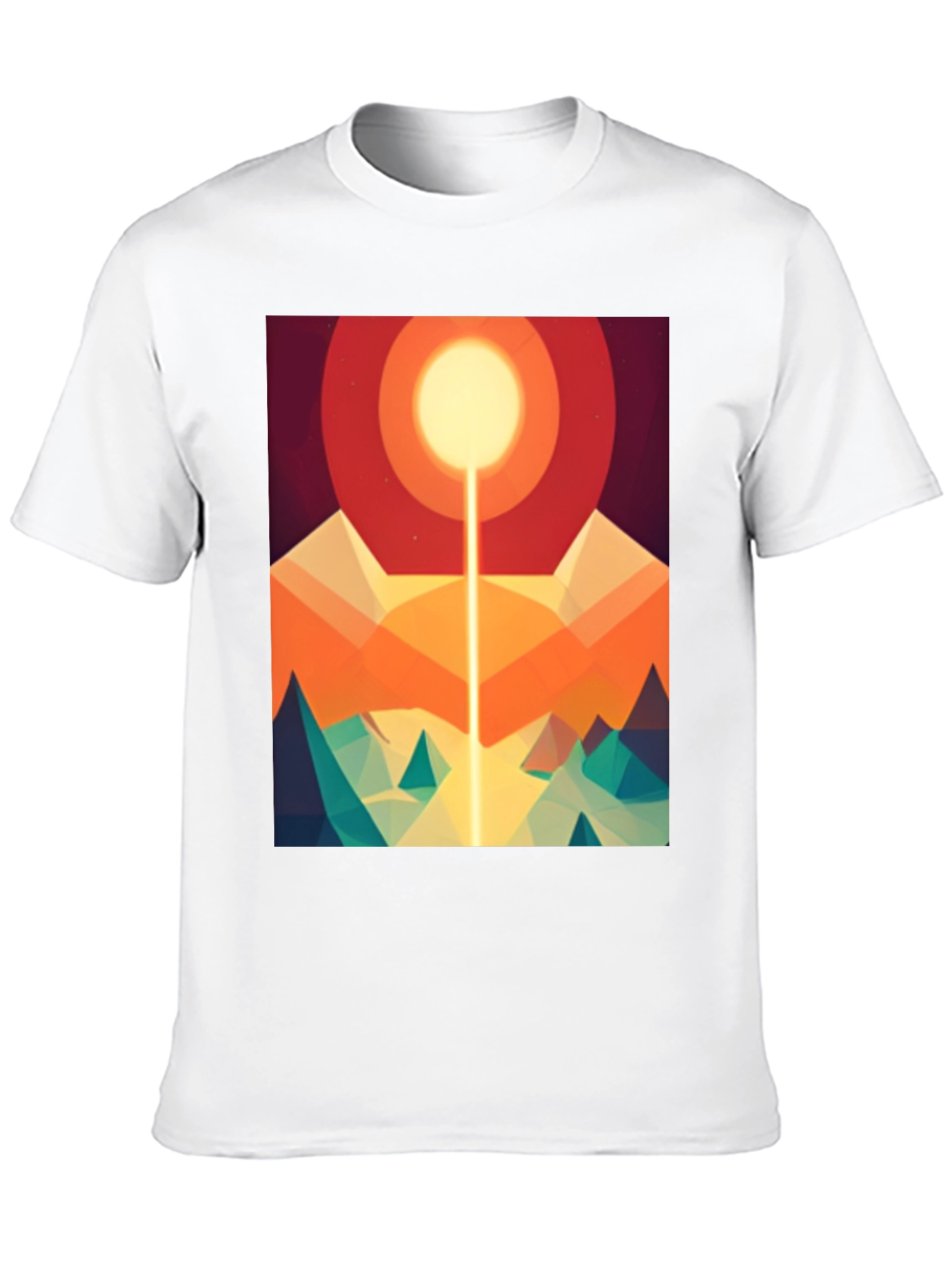 Abstract Geometric Sun Mountain Graphic Tee