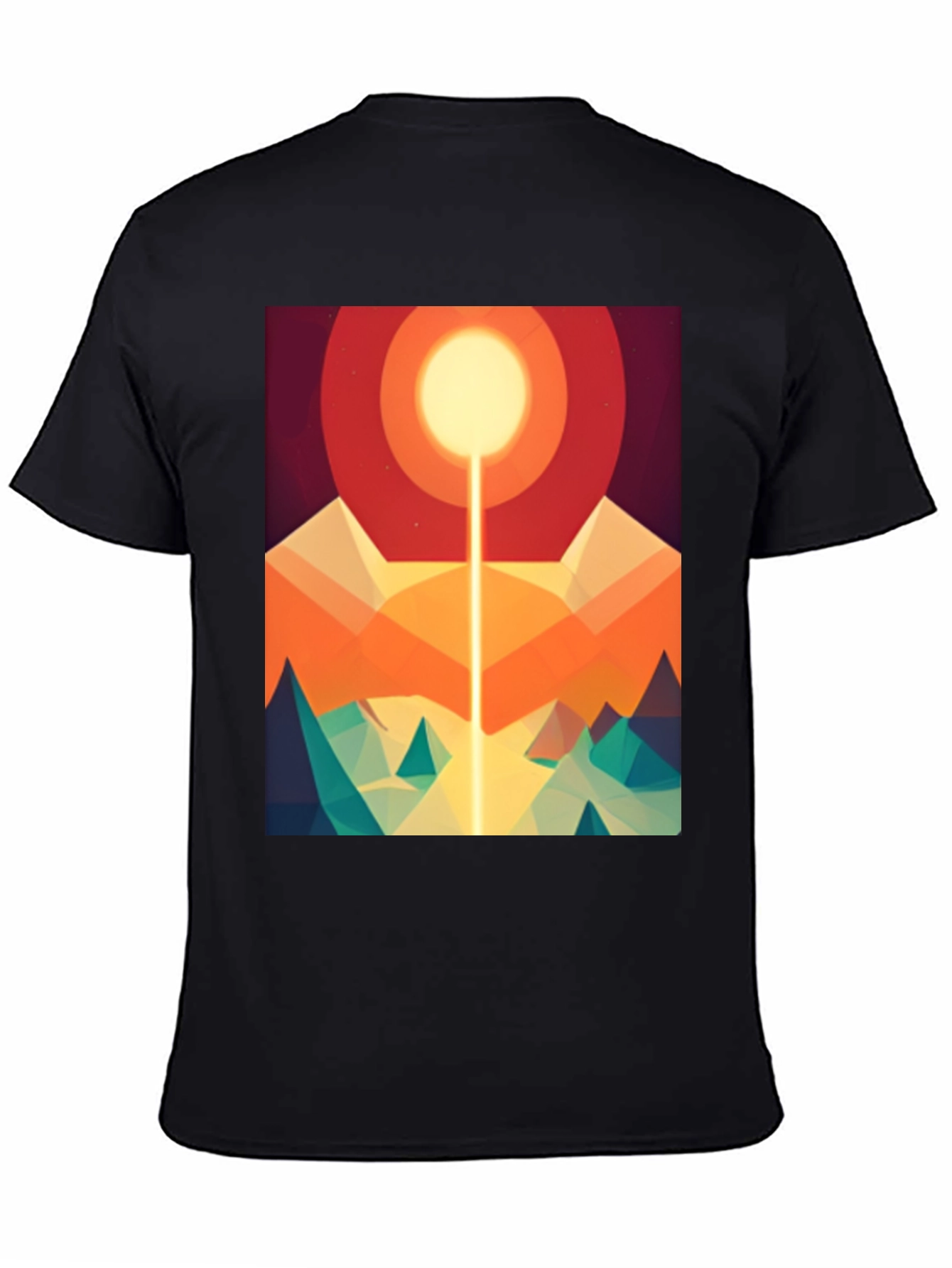 Abstract Geometric Sun Mountain Graphic Tee
