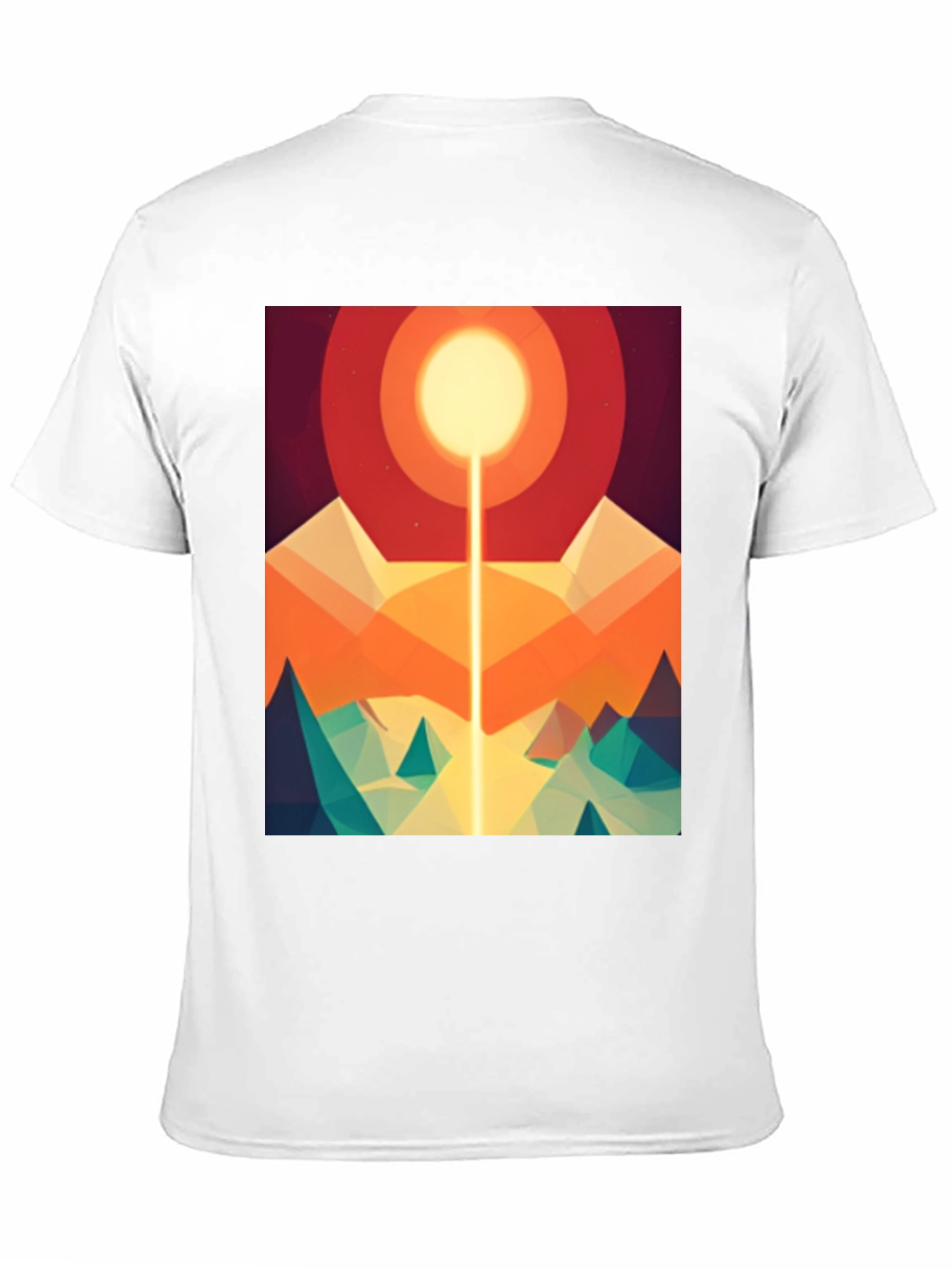 Abstract Geometric Sun Mountain Graphic Tee